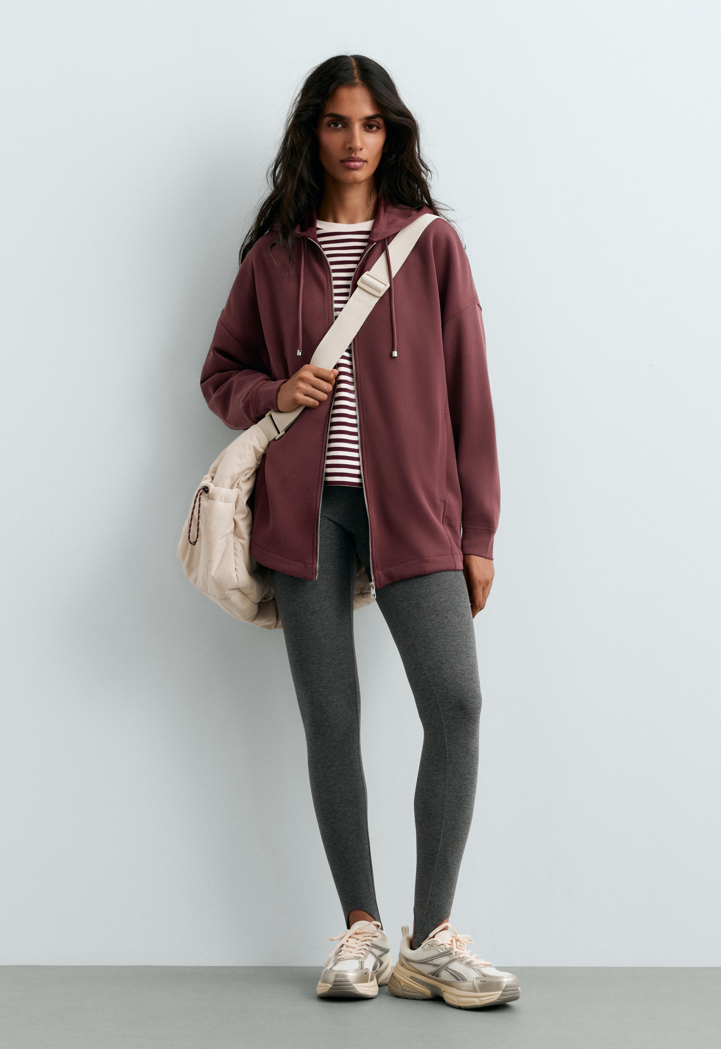 Oversized-Jacke mit Modal und Rib-Details