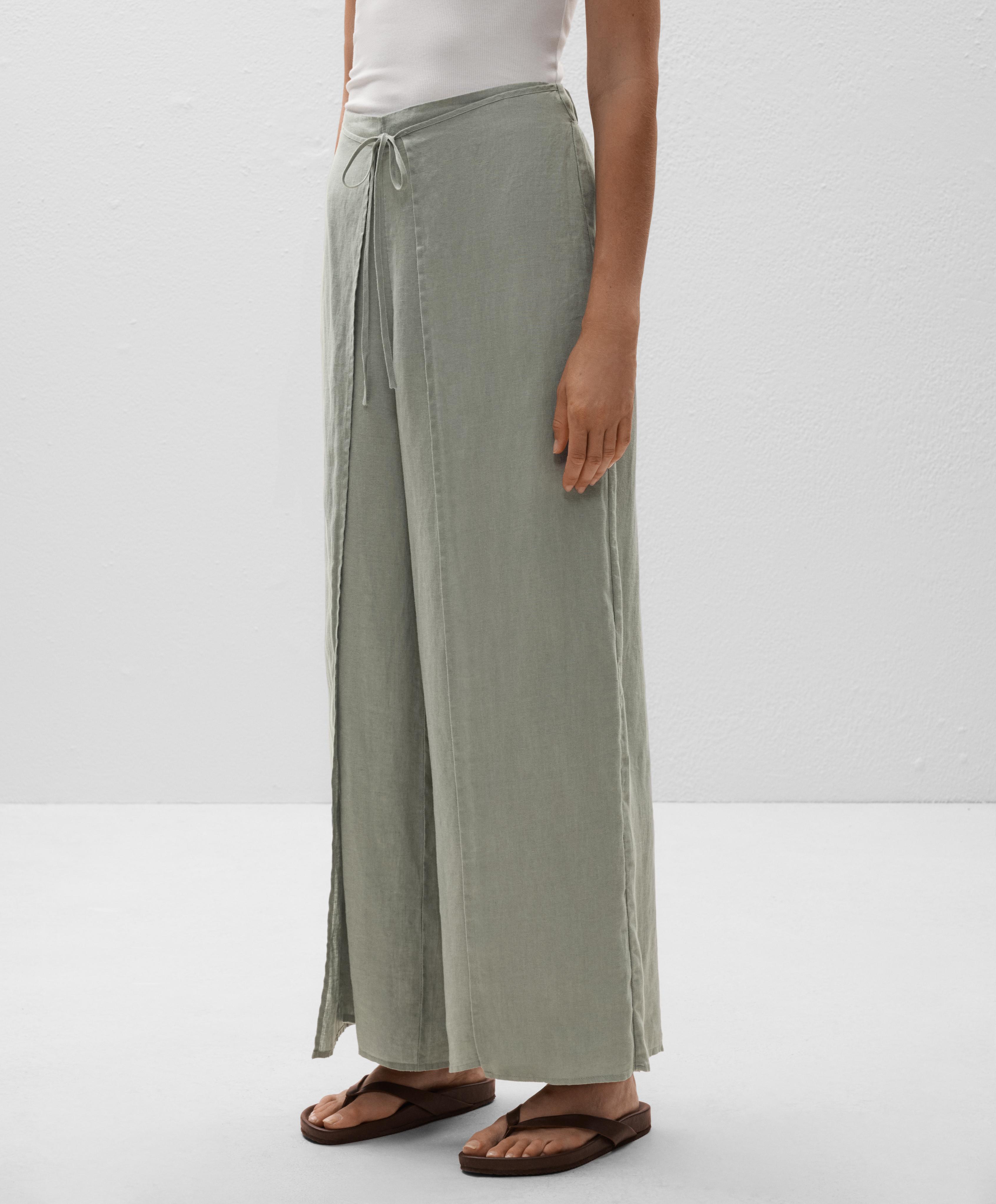 100% linen layered straight-leg trousers 100% linen layered straight-leg trousers