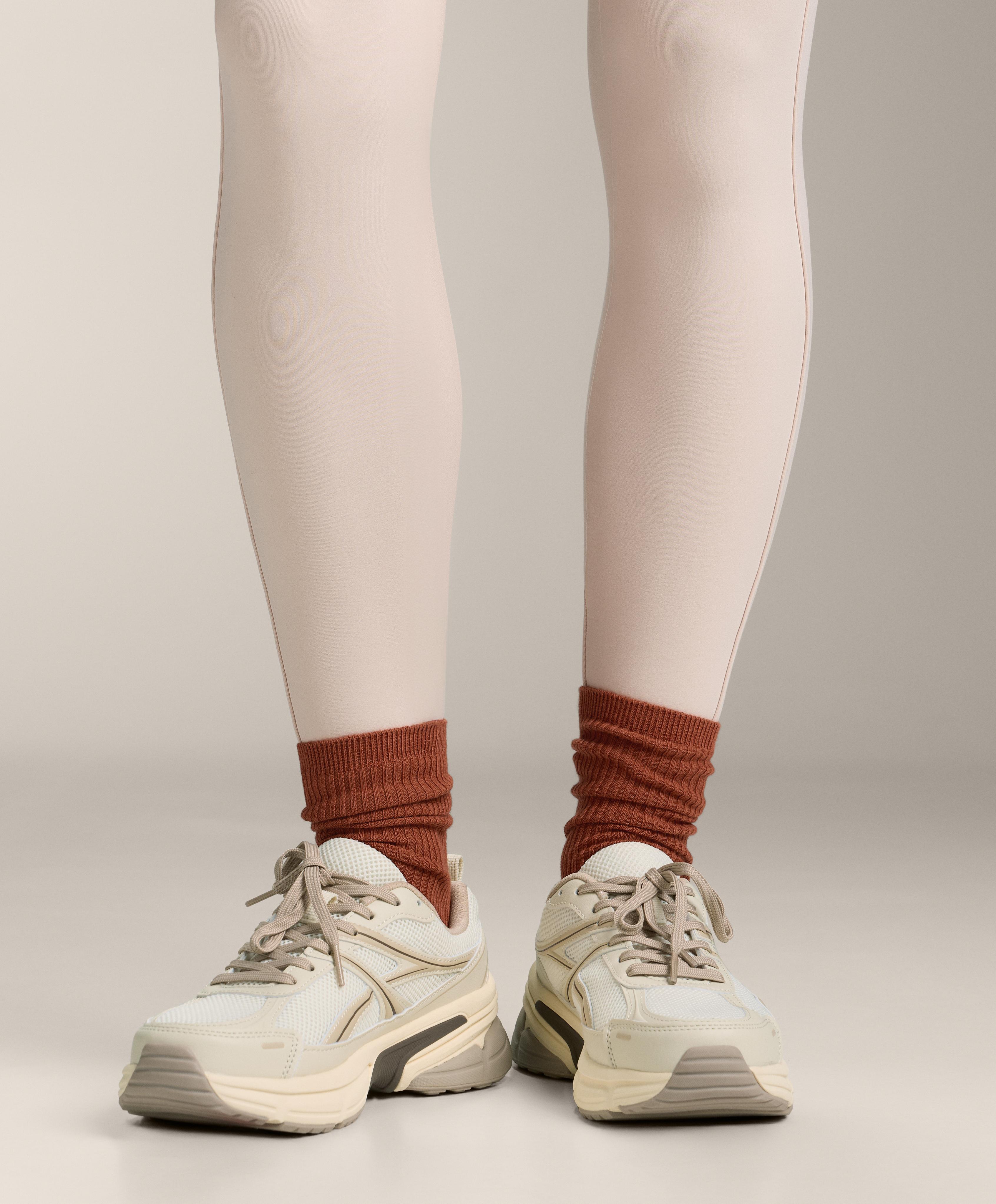 5 pairs of cotton blend classic socks — TERRACOTTA