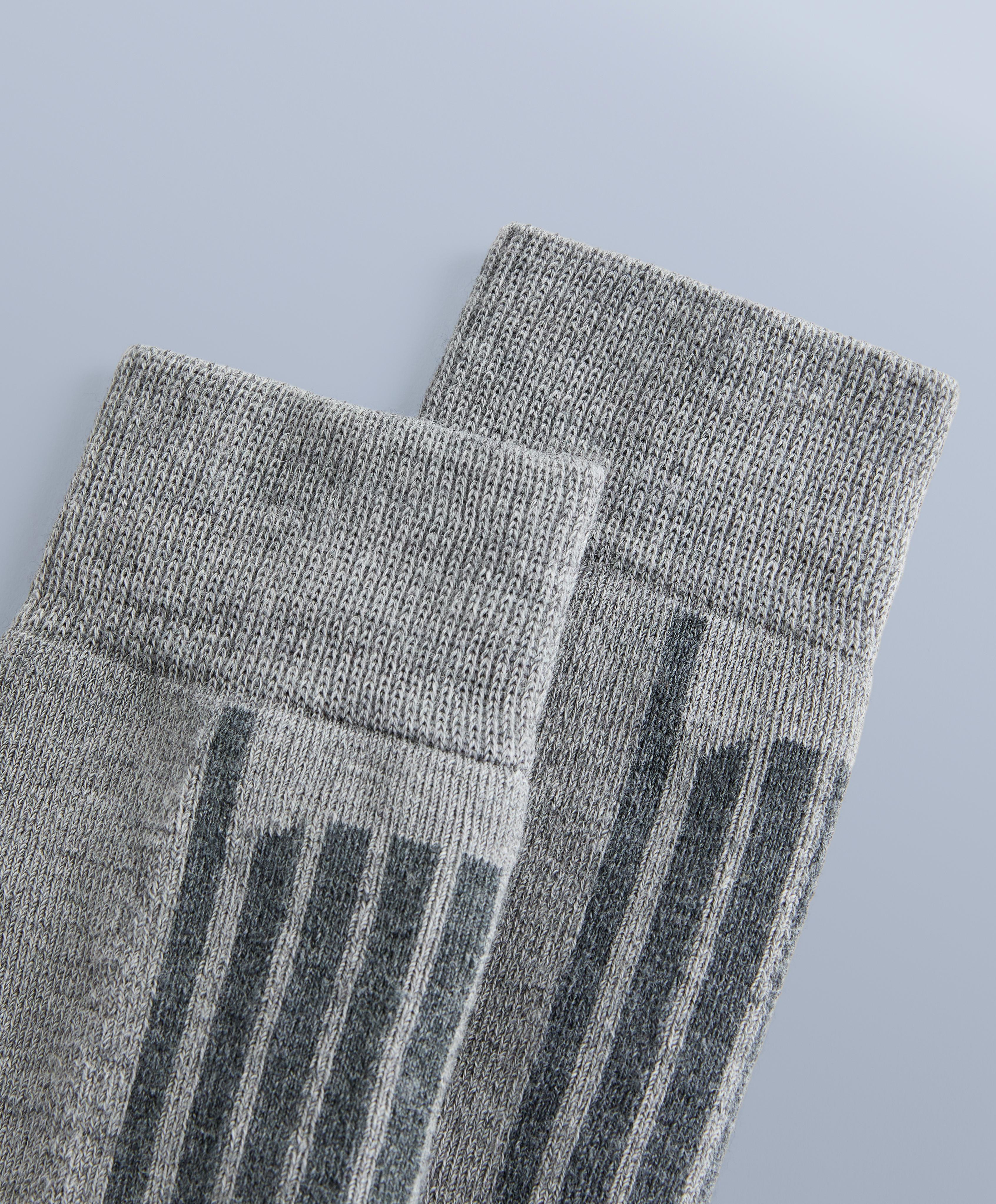 Primaloft® yarn WOOLMARK® wool blend long ski socks — GREY MELANGE