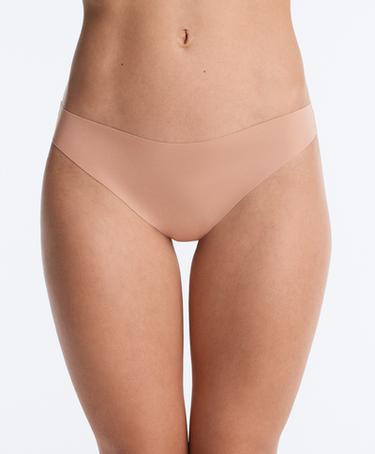 5 invisible laser-cut polyamide blend thongs — SOFT PINK 3