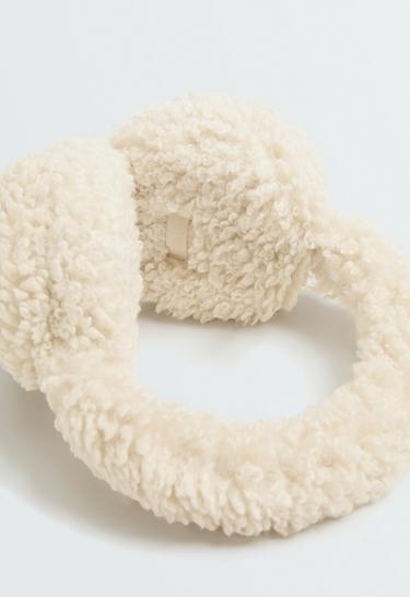 Faux-shearling earmuffs — ECRU 4
