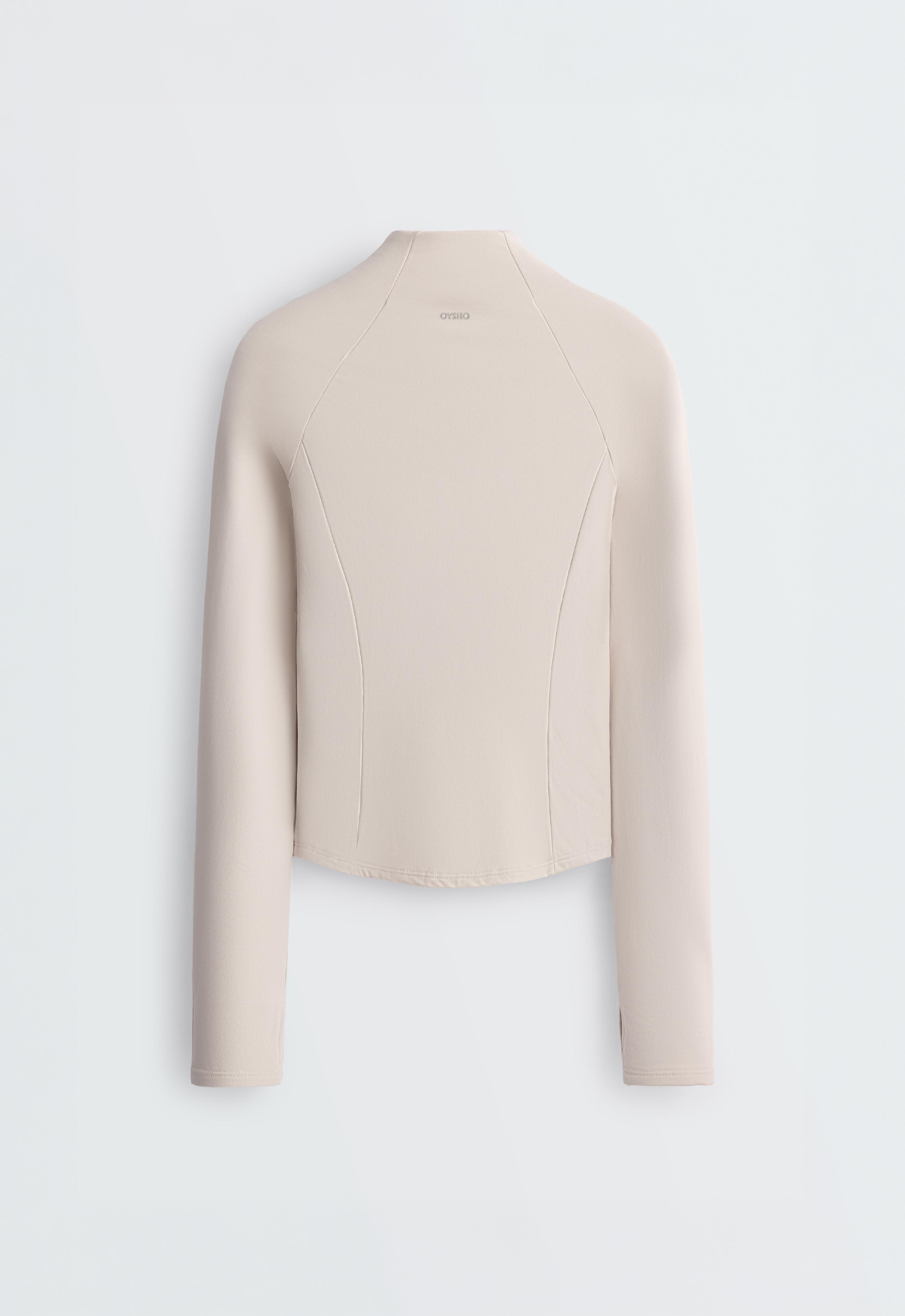 Short light warm technical jacket — PALE MINK
