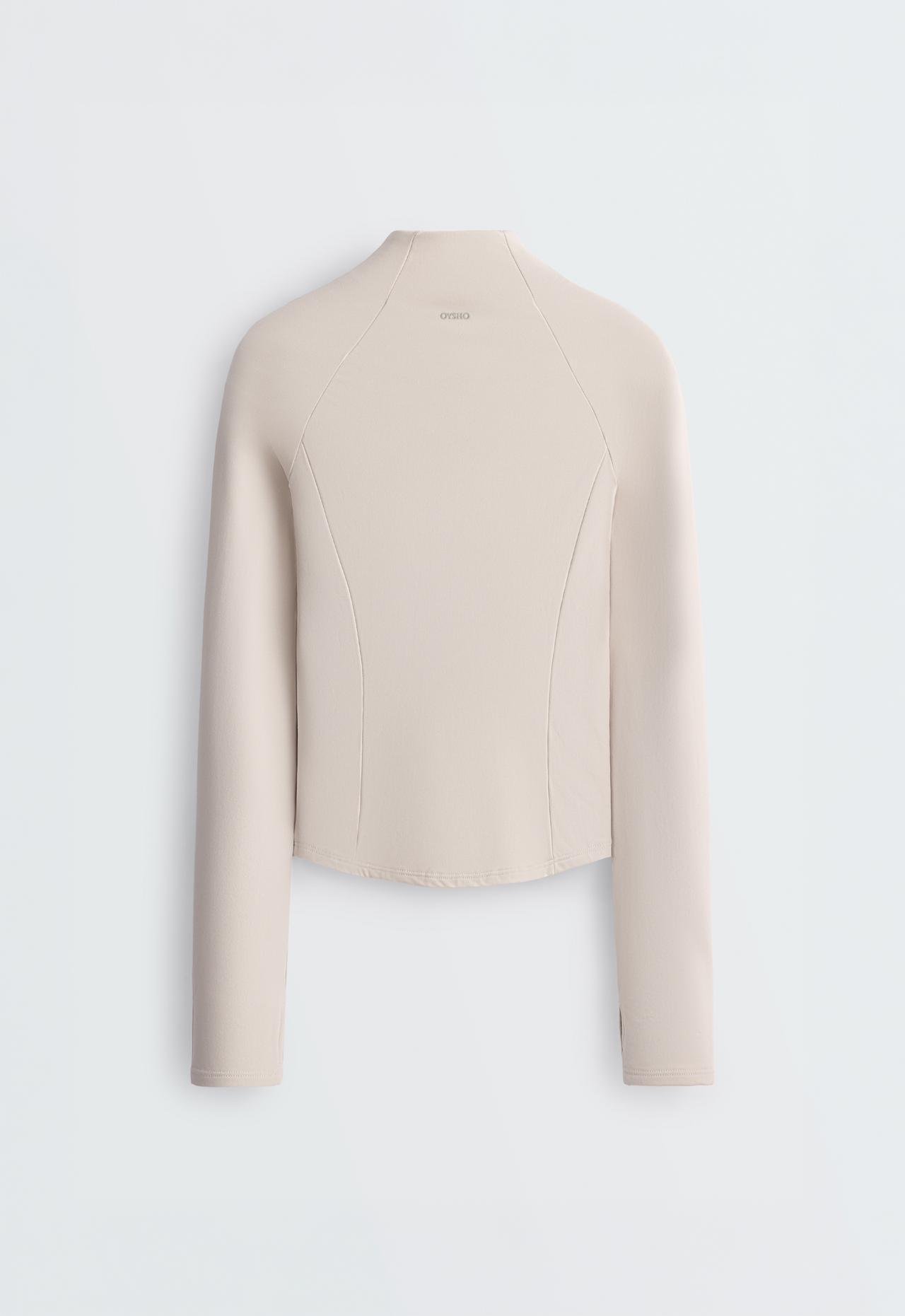 Short light warm technical jacket — PALE MINK