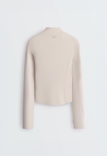 Short light warm technical jacket — PALE MINK 7