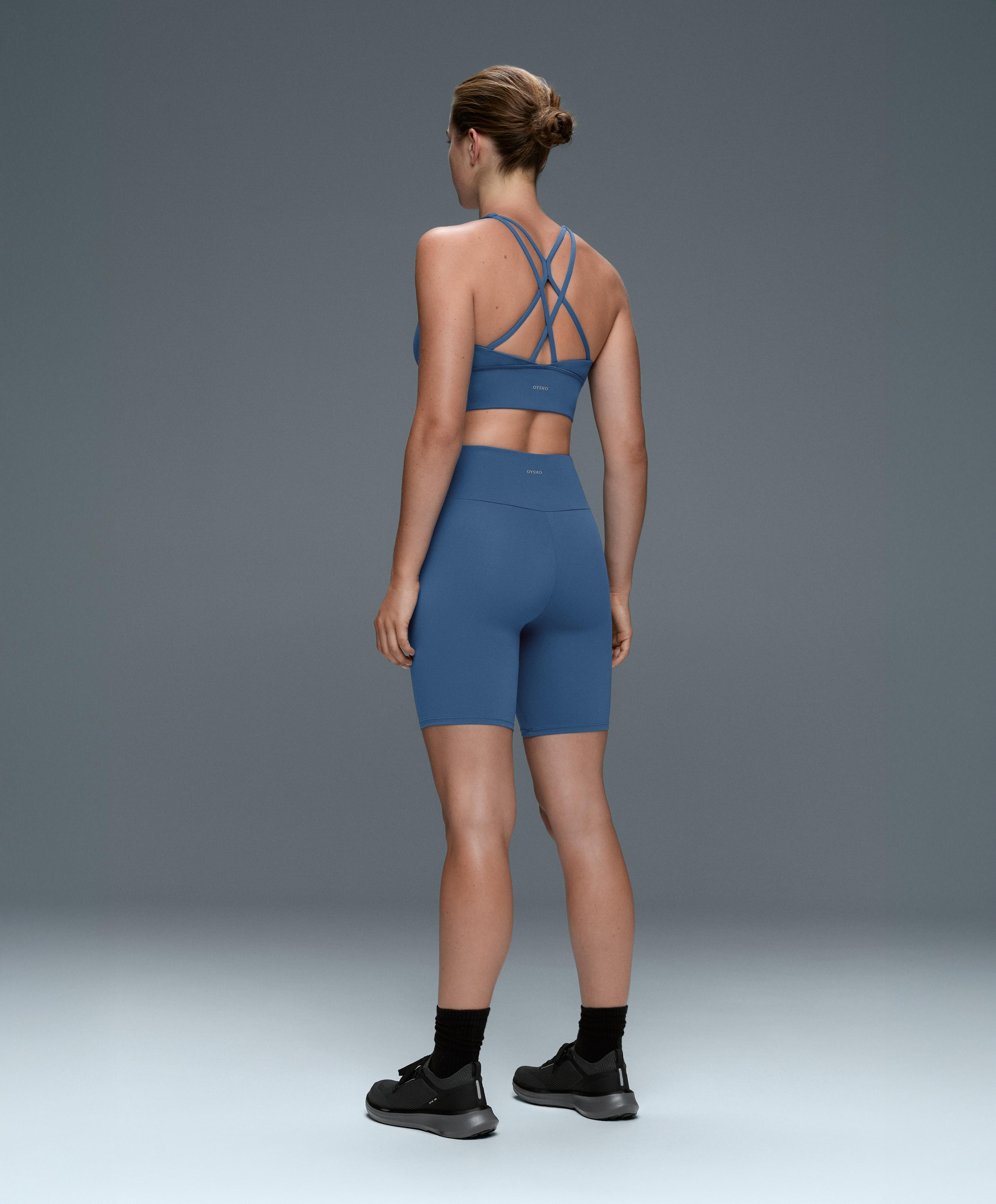 Comfortlux high-rise 20cm biker leggings — MID GREY-BLUE