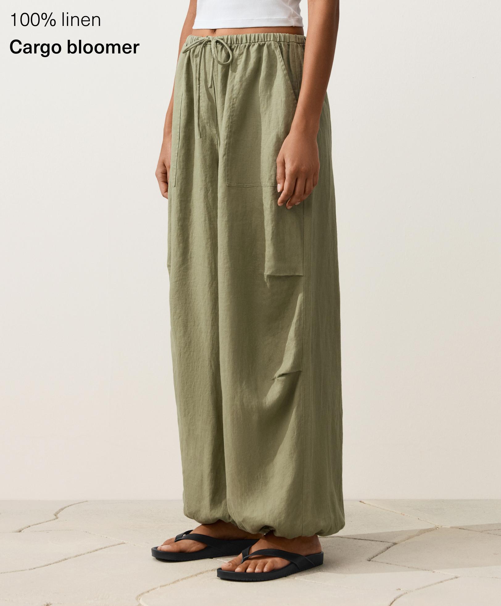 Pantaloni bloomer 100% lino cargo Pantaloni bloomer 100% lino cargo