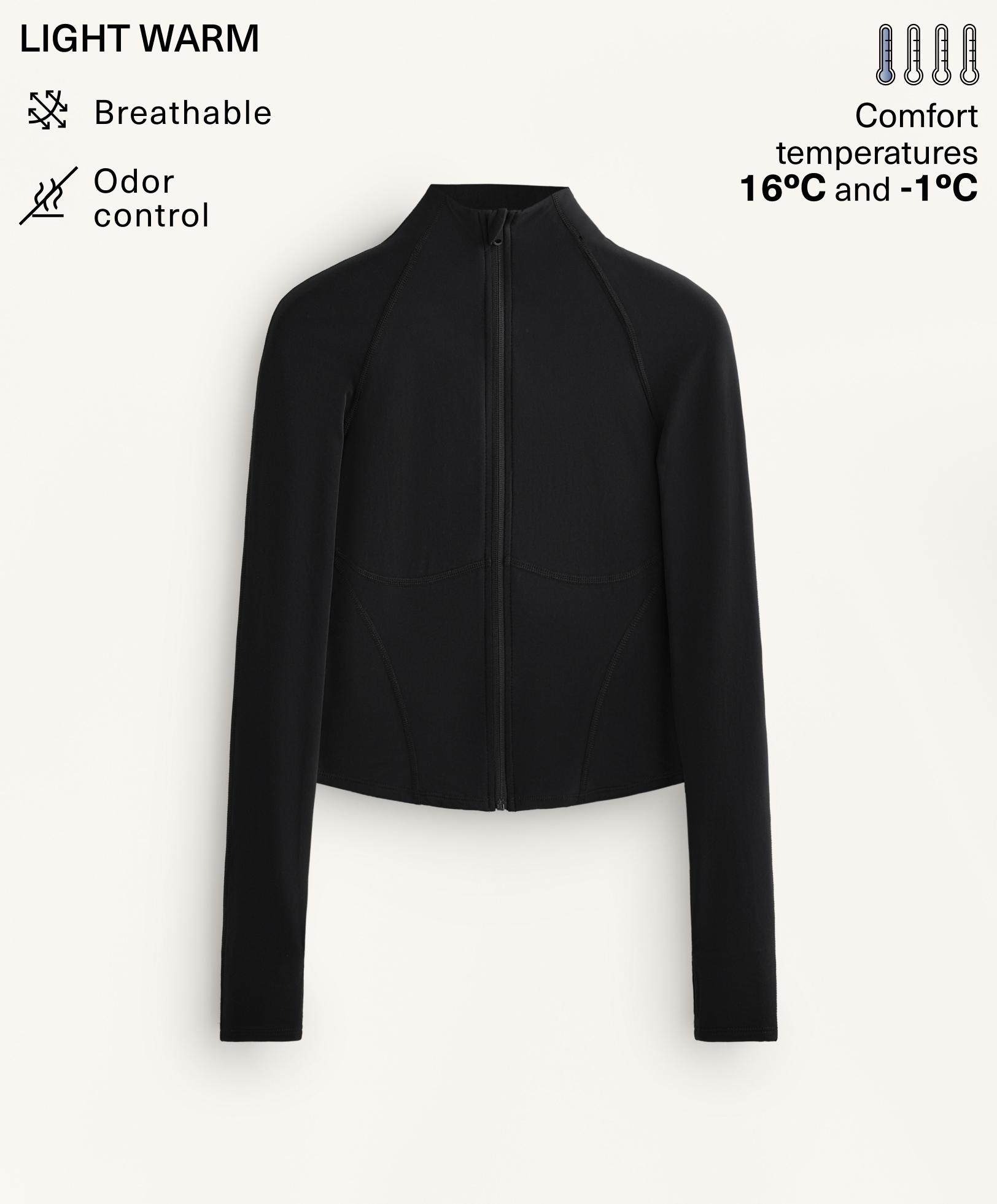 Light warm running technical jacket with seams