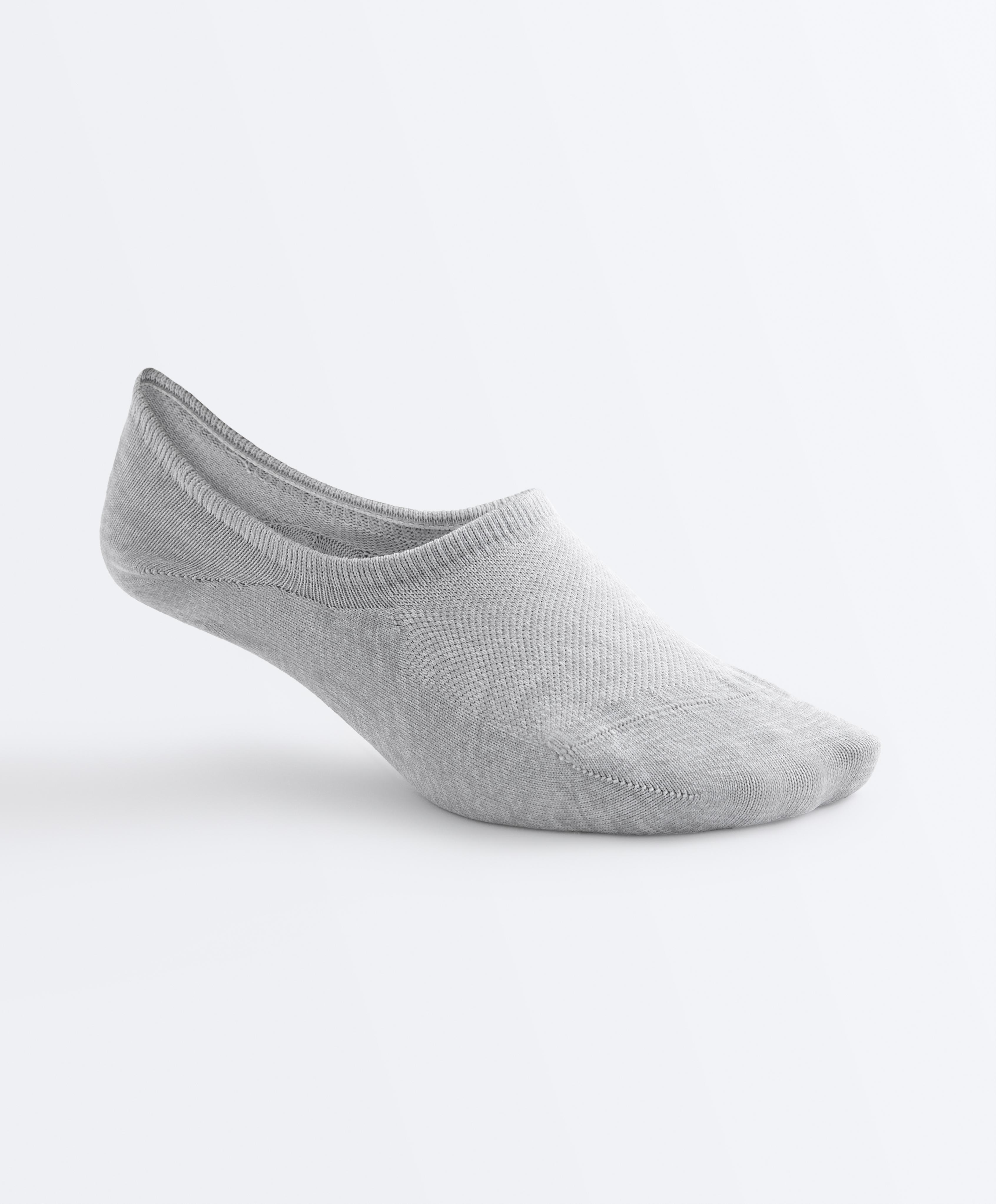 3-pack high-cut polyamide blend invisible trainer socks — MID-GREY MELANGE