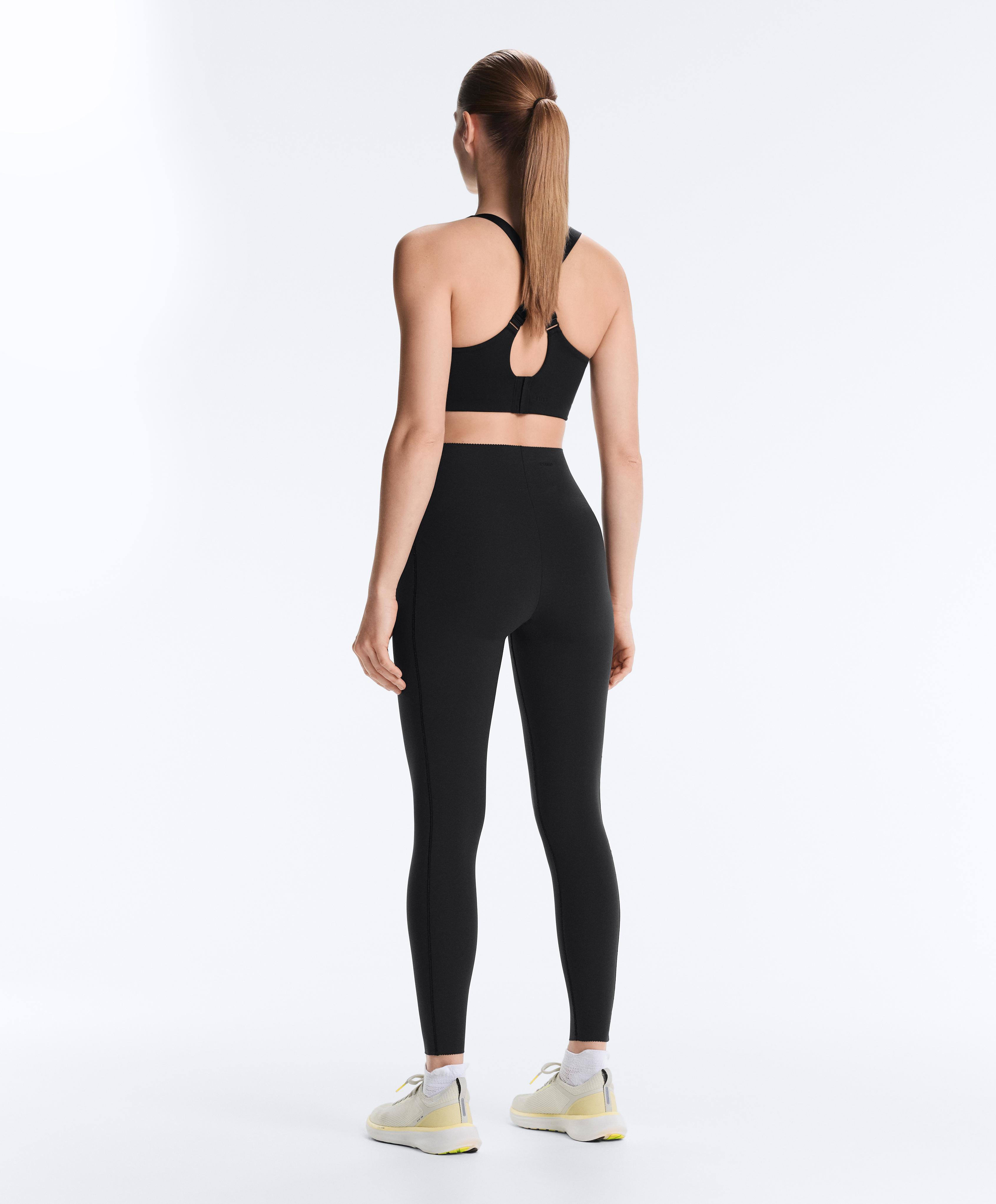 Compressive high-rise core-control ankle-length leggings — BLACK