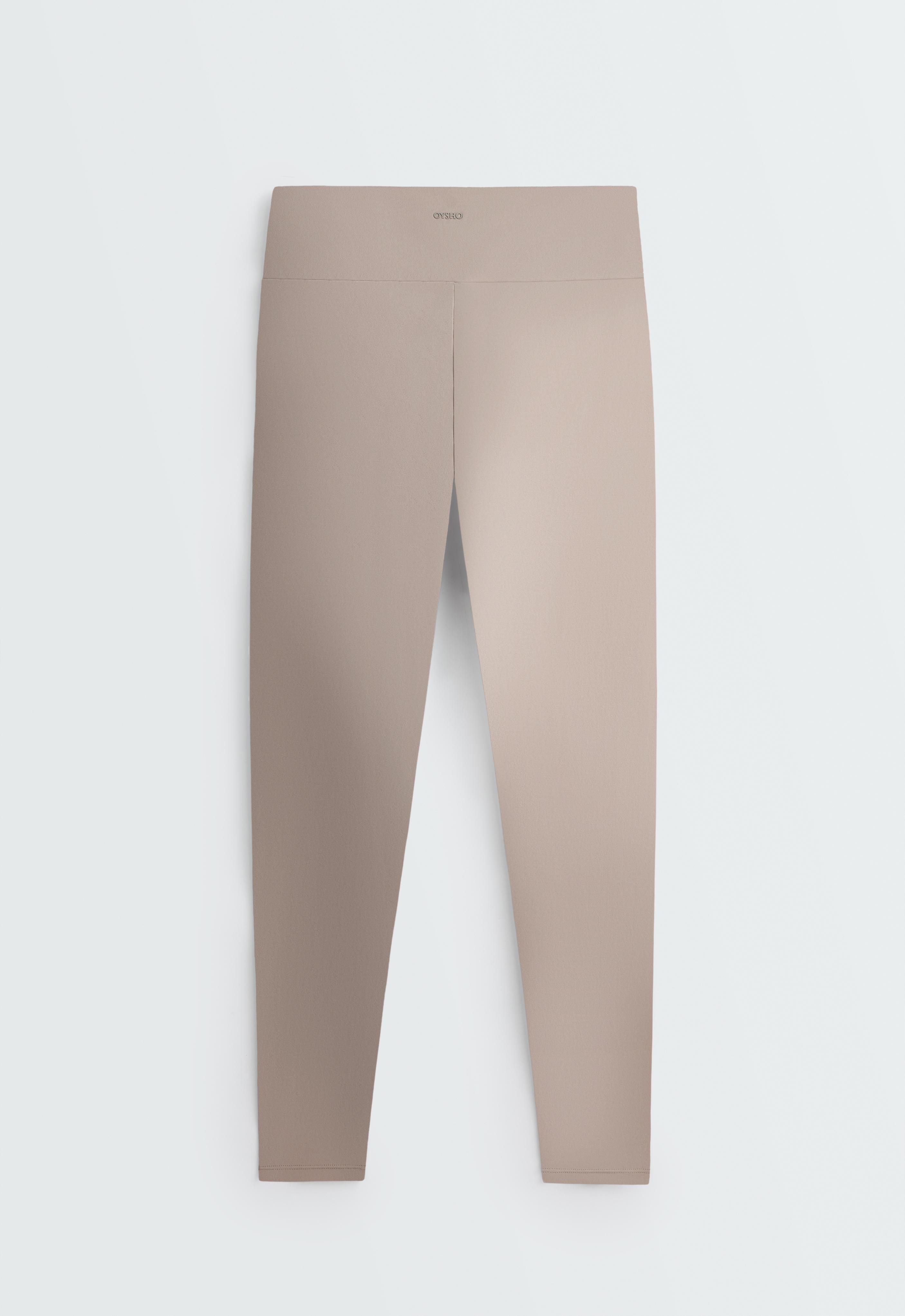 Comfortlux high-rise ankle-length leggings with contrast detail — LIGHT STONE