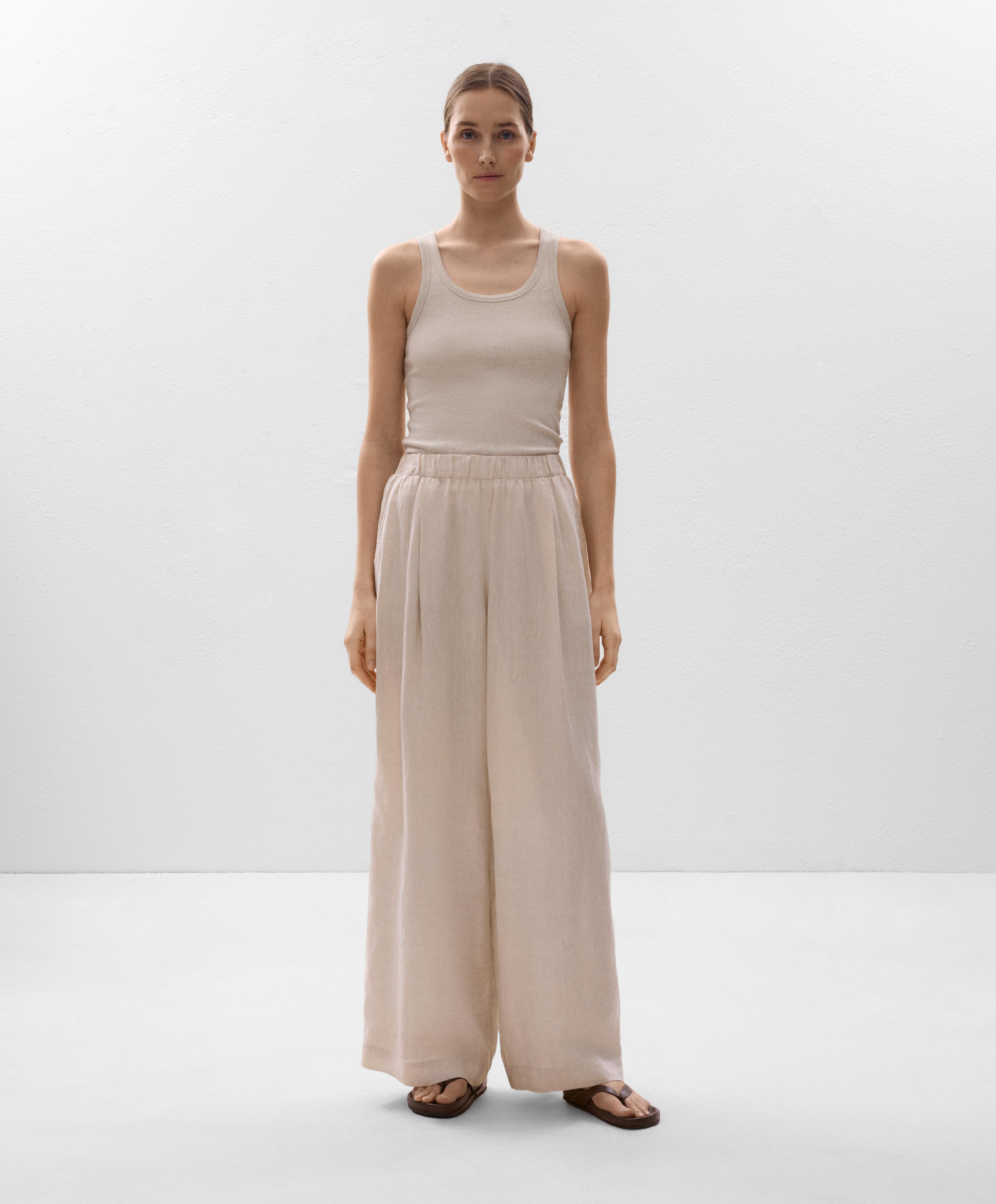 100% linen wide-leg trousers 100% linen wide-leg trousers