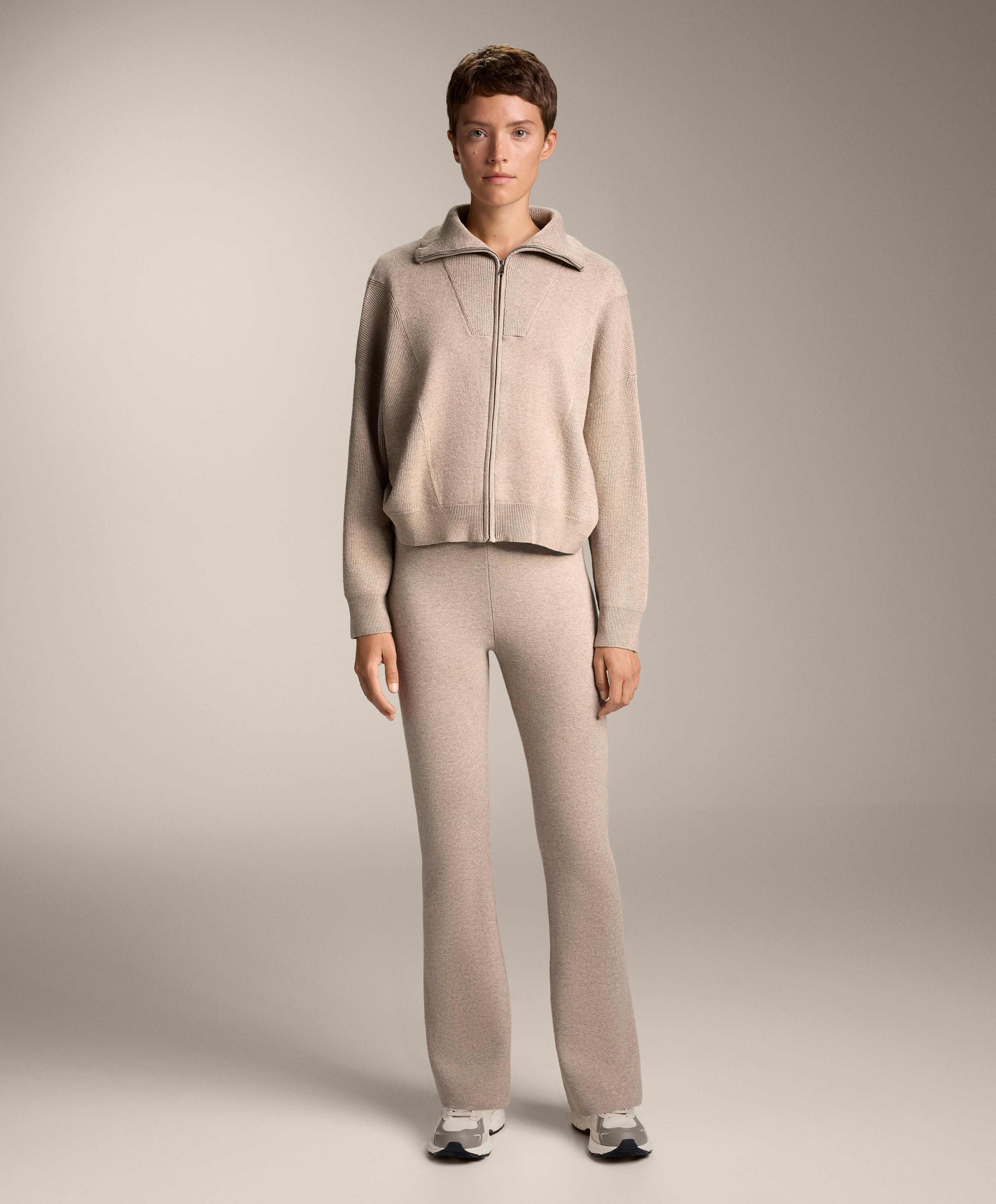 Flare knit trousers — SOFT MINK