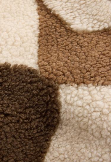 Faux-shearling print jacket — TAN MELANGE 8