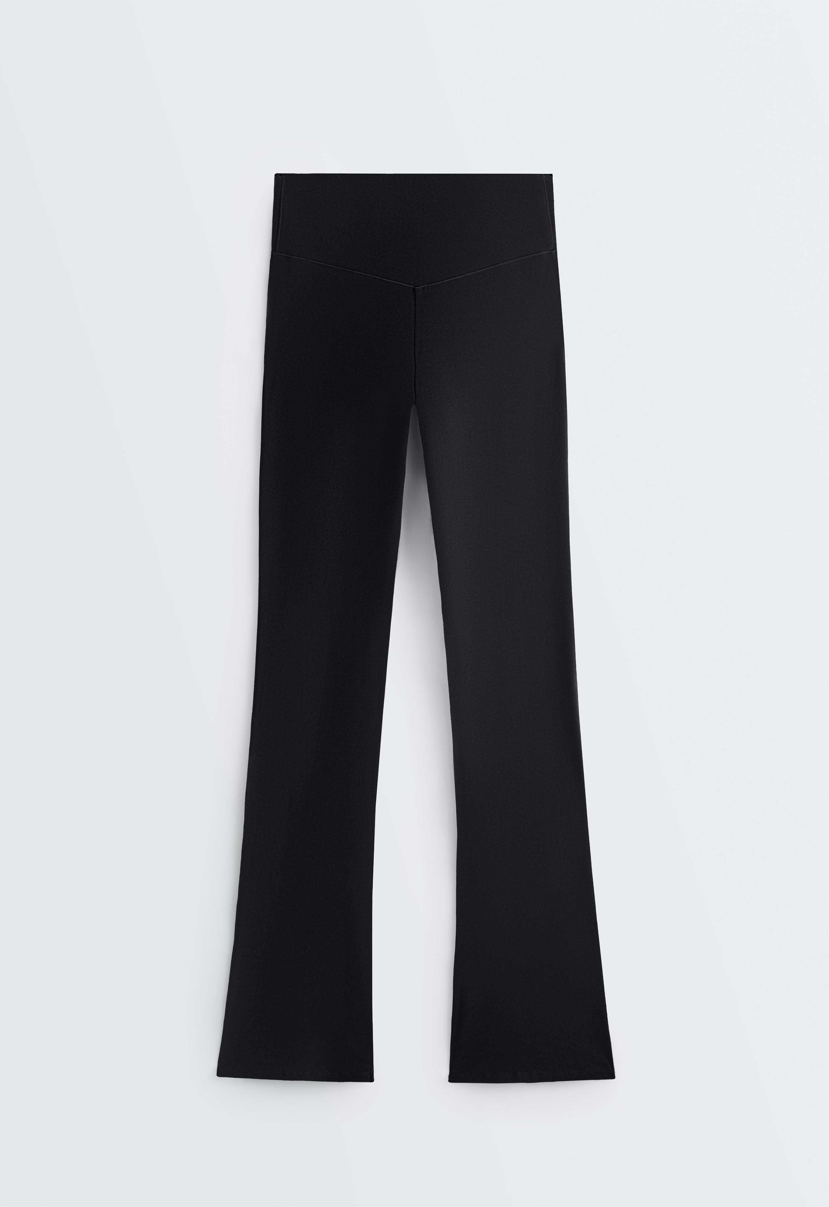 Evermove high rise flare trousers — BLACK