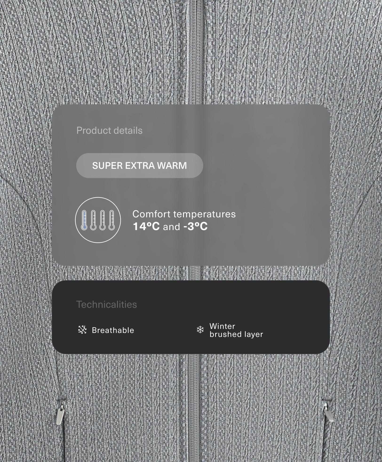 Chaqueta técnica larga trenzada super extra Warm - Rebajas