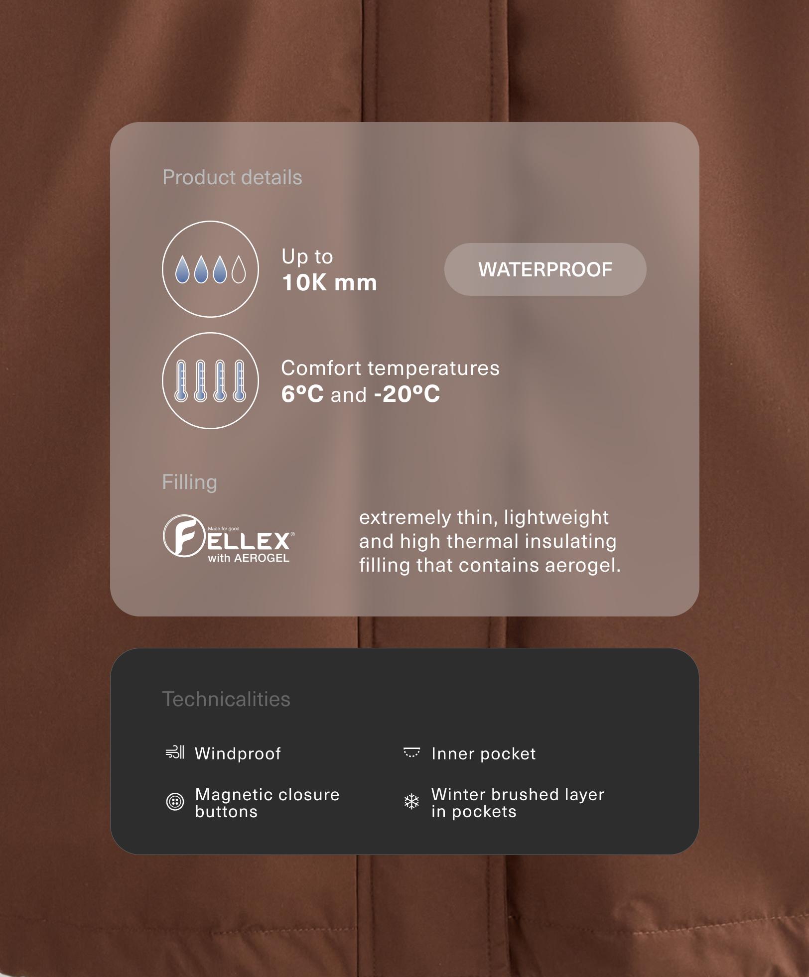 Veste longue matelassée imperméable 10k FELLEX® avec AEROGEL - Soldes Veste longue matelassée imperméable 10k FELLEX® avec AEROGEL - Soldes