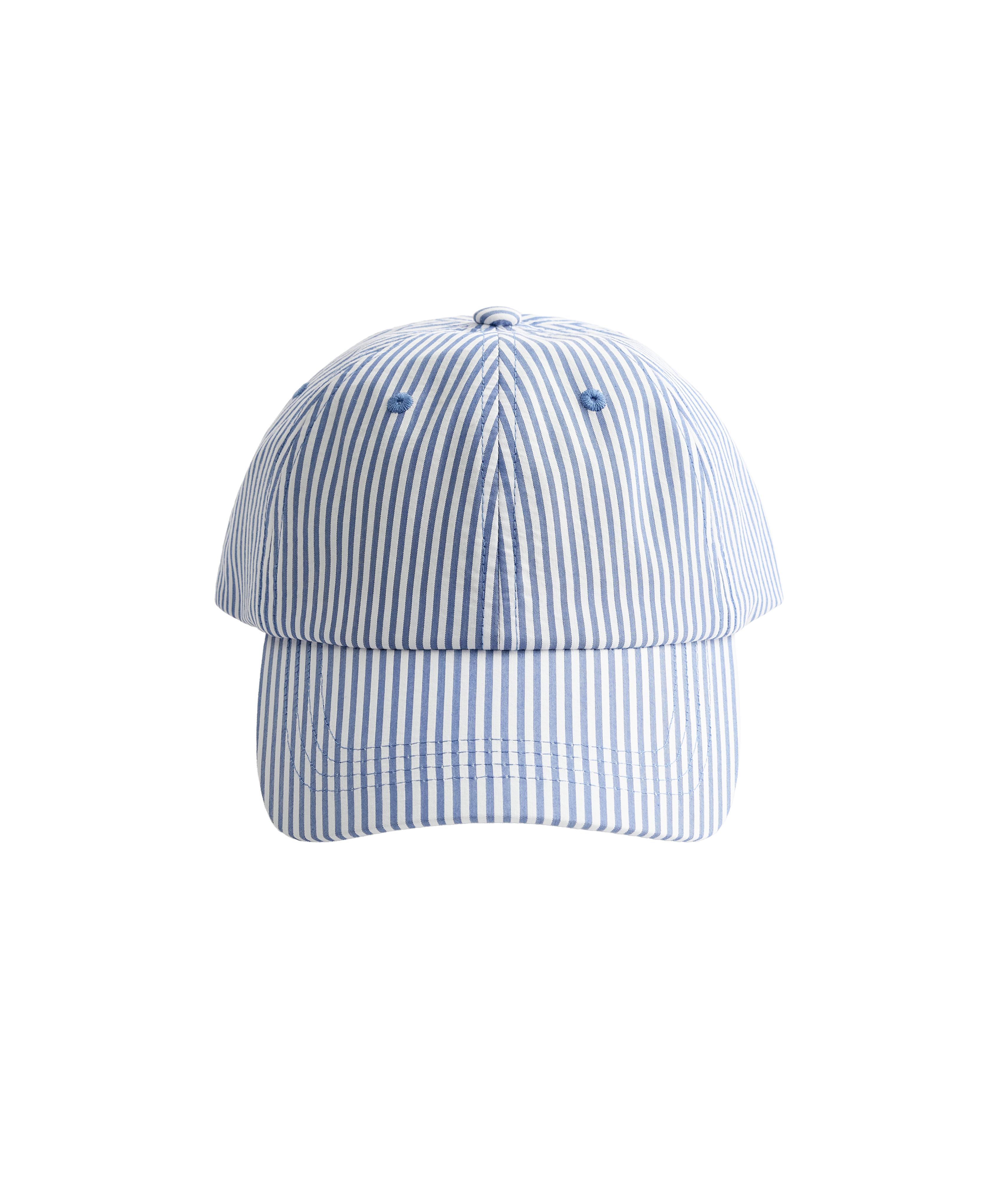 100% cotton striped cap — PALE BLUE