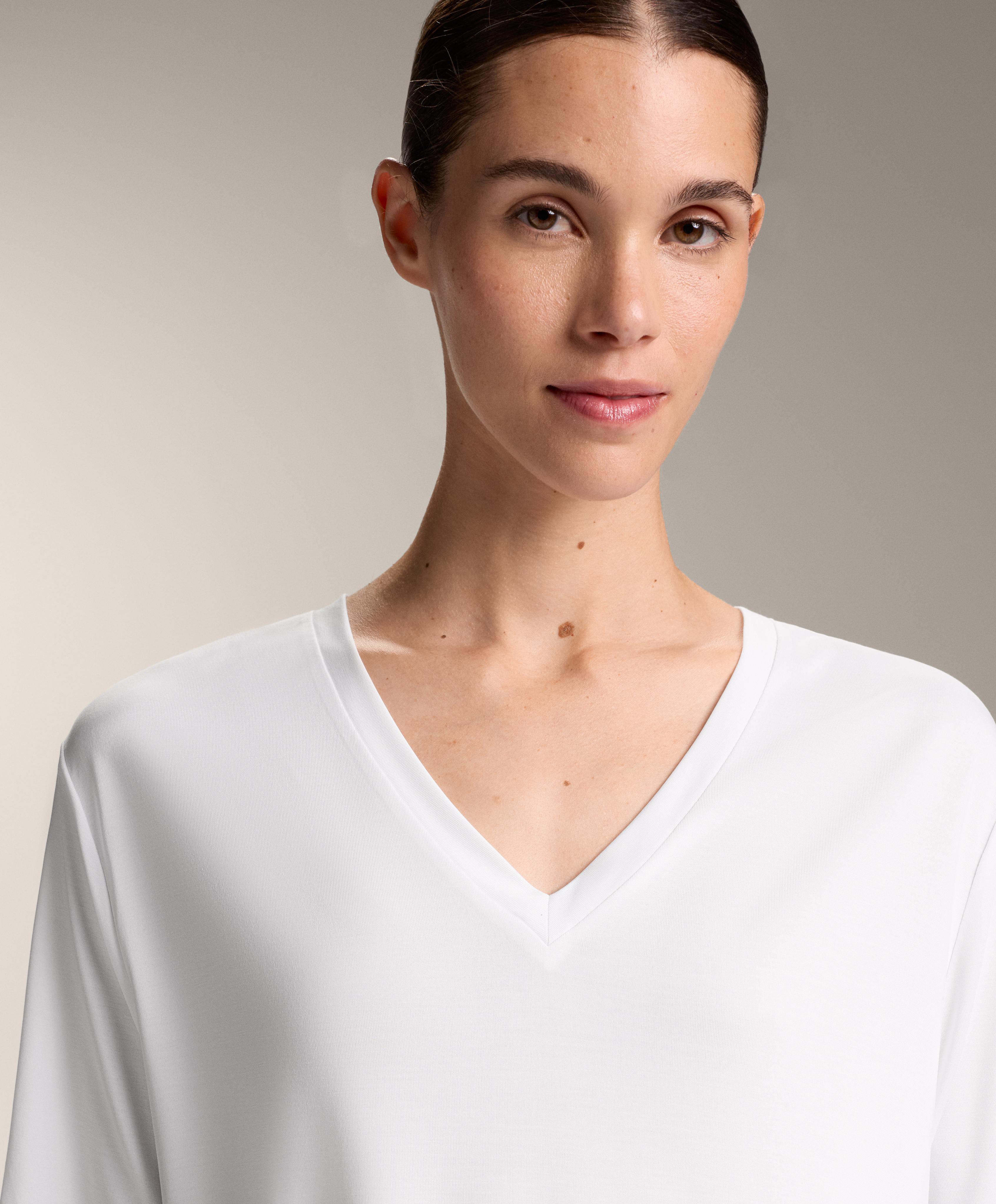 Camiseta cuello pico mezcla modal - Rebajas