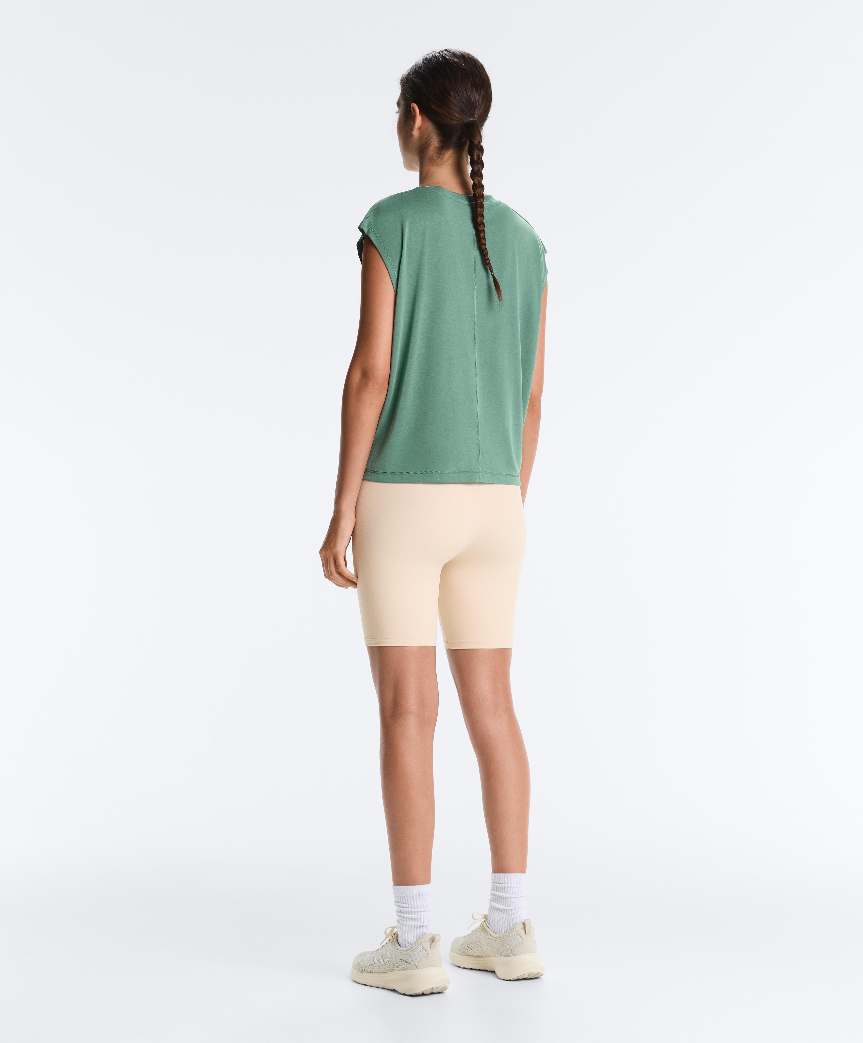 Modal blend sleeveless T-shirt — GREEN