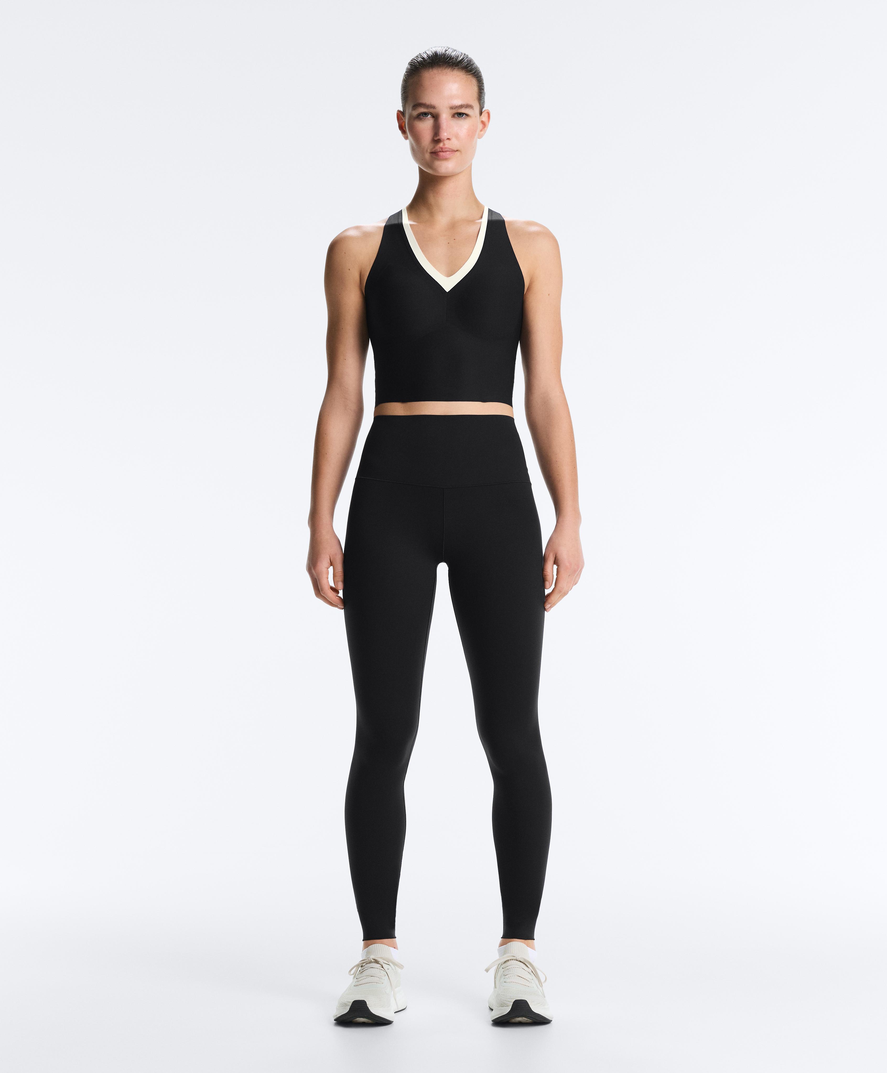 Perfect-adapt sleeveless contrast tank top — BLACK
