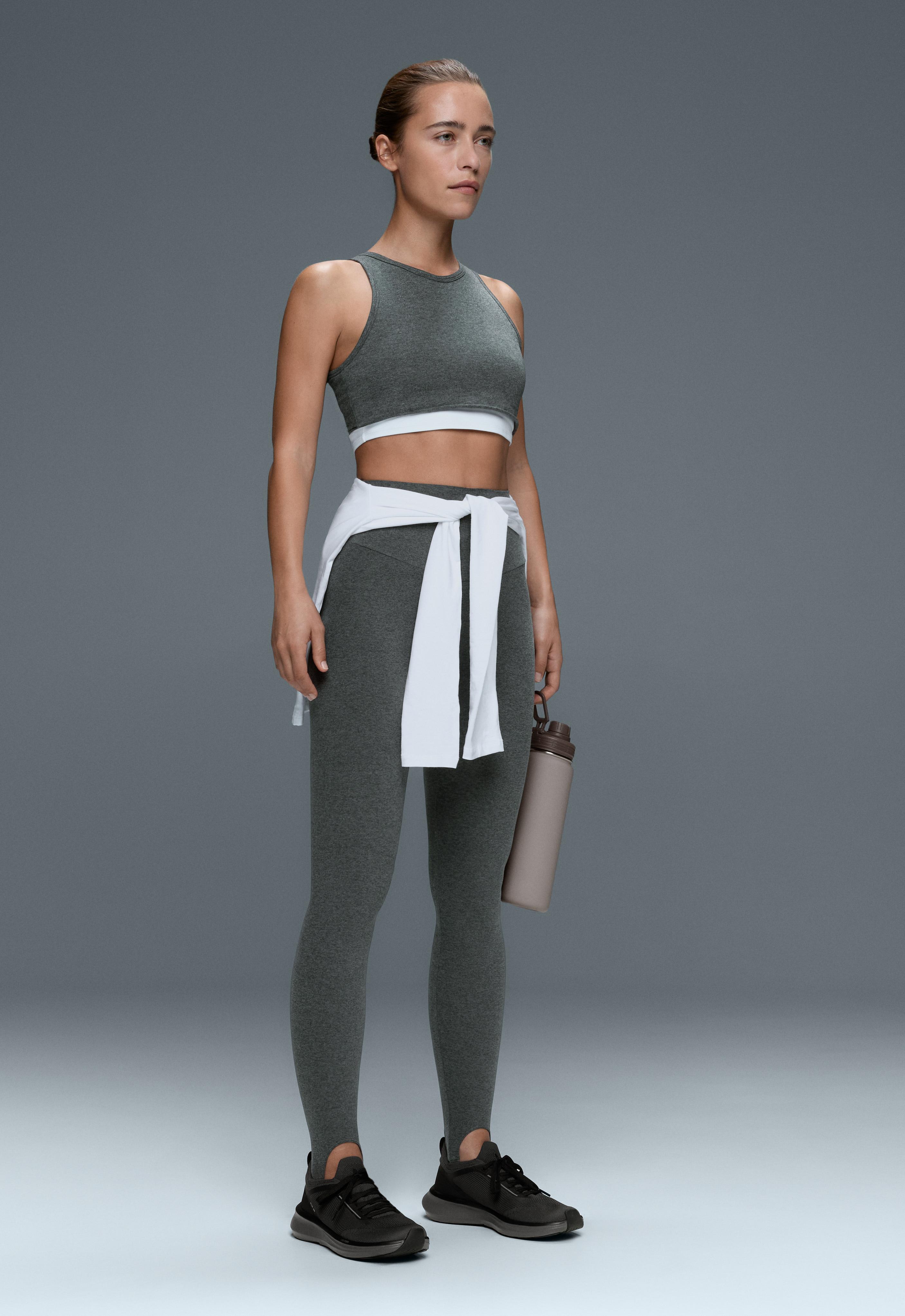 Marl overlay halterneck tank top Marl overlay halterneck tank top