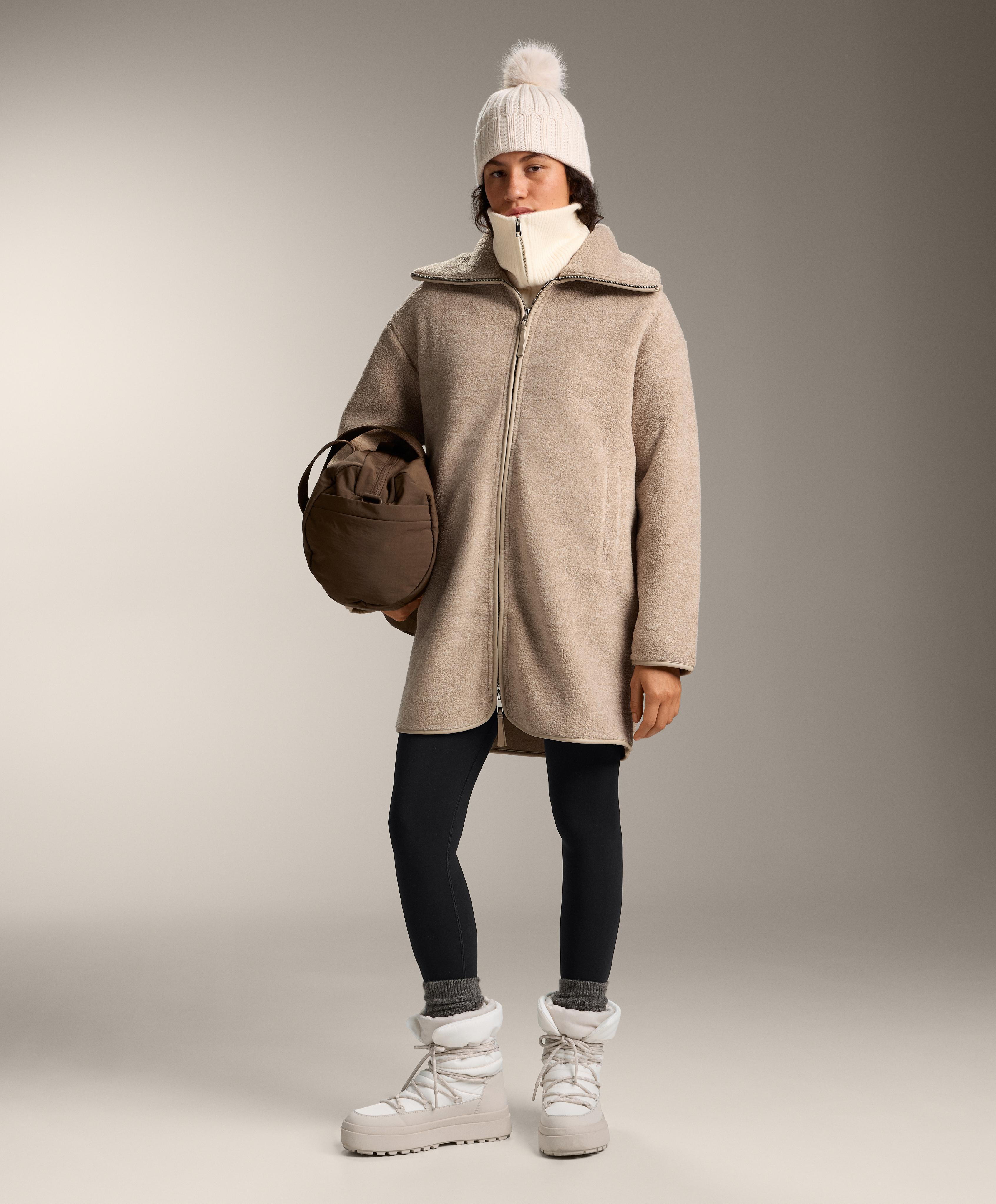 Long faux-shearling jacket