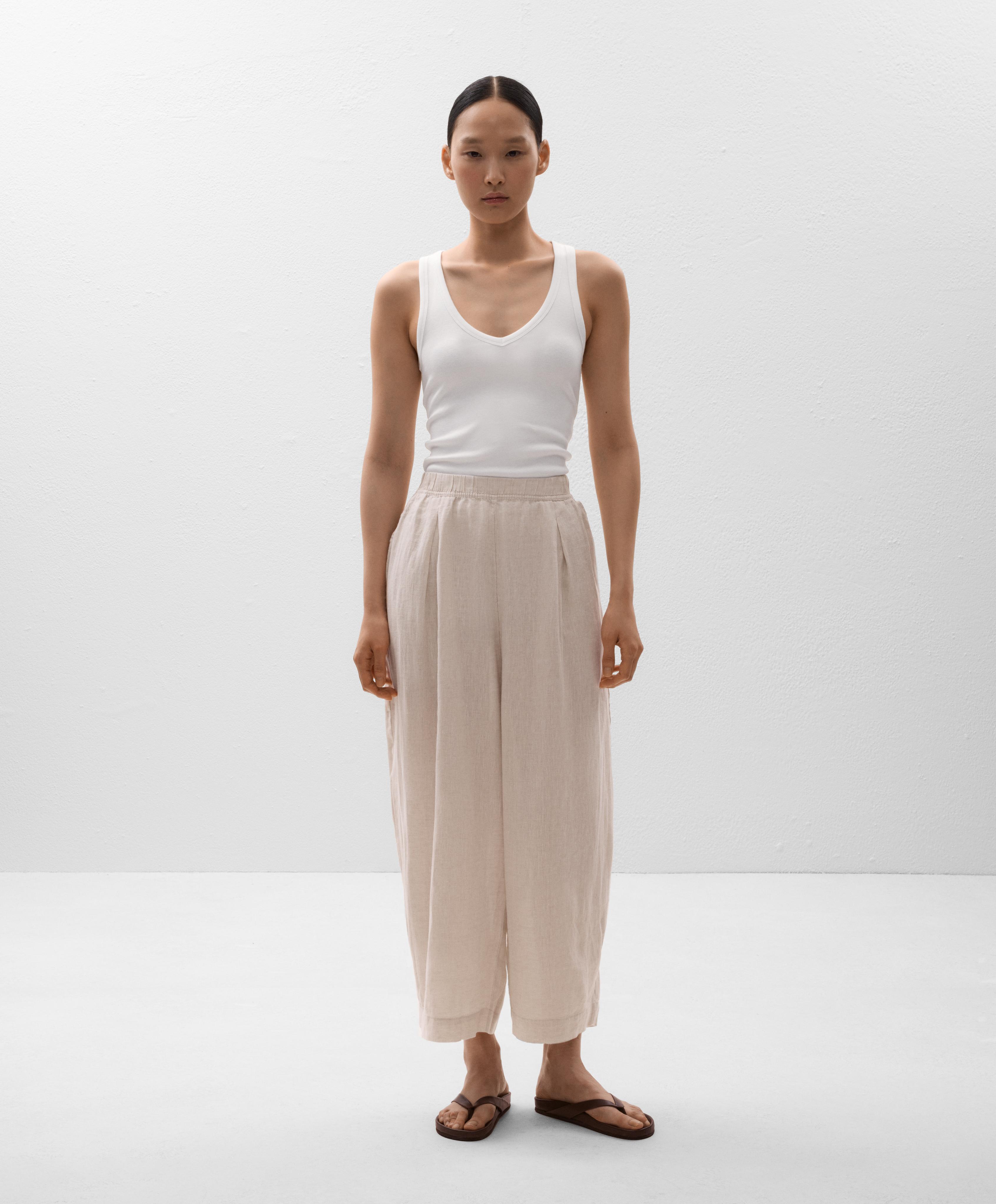 Crop balloon панталон 100% лен - Намаление Crop balloon панталон 100% лен - Намаление