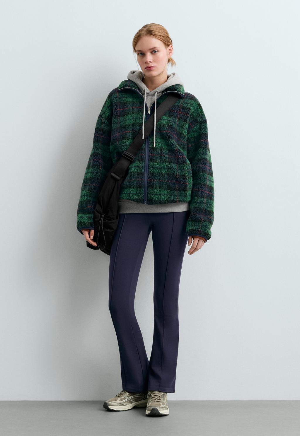 Faux-shearling checked jacket