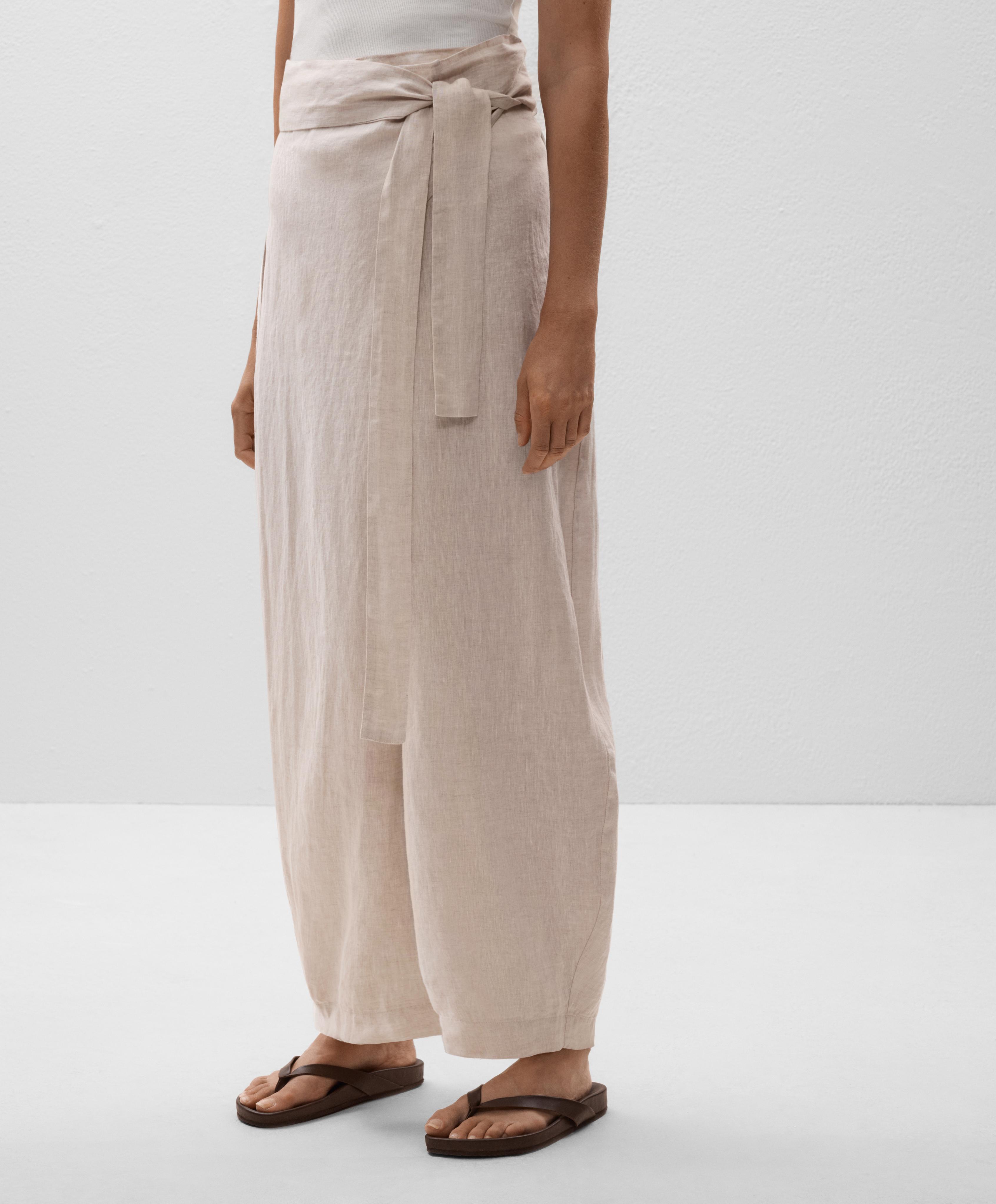 100% linen crossover balloon trousers 100% linen crossover balloon trousers