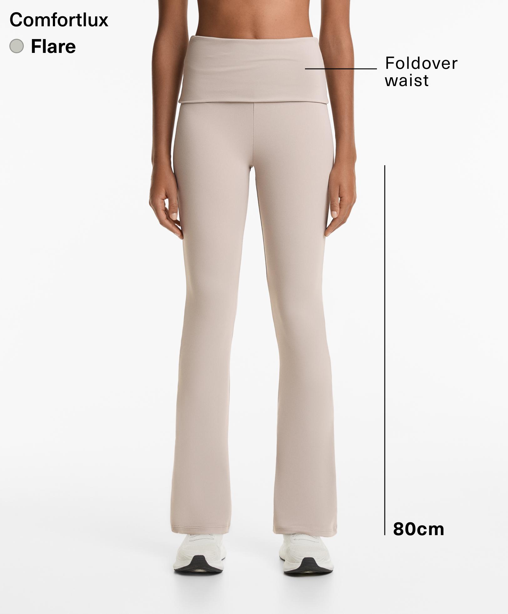 Foldover waist Comfortlux flare trousers