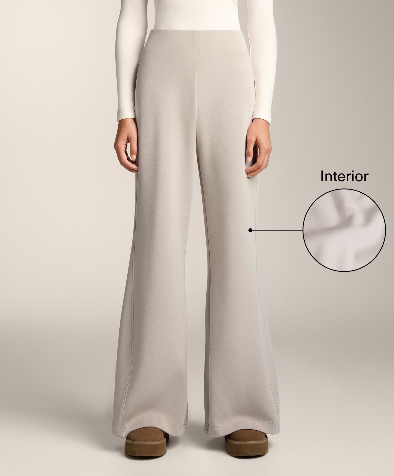 Super high-rise flare trousers with brushed modal
