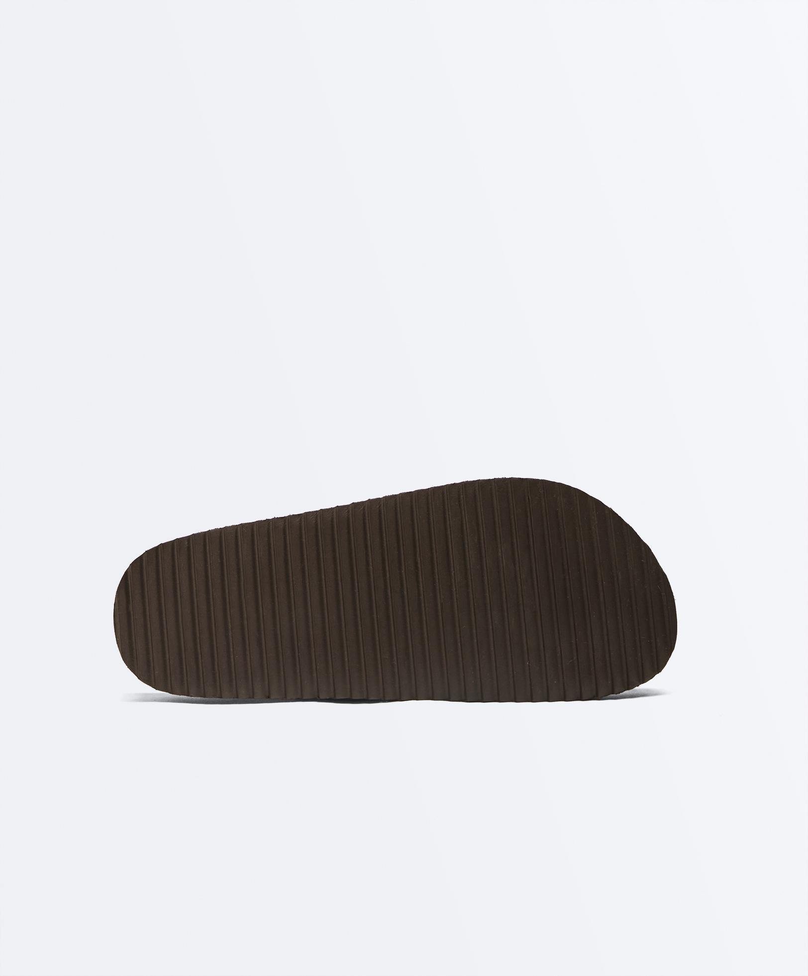 Split leather mules — BURNT ORANGE