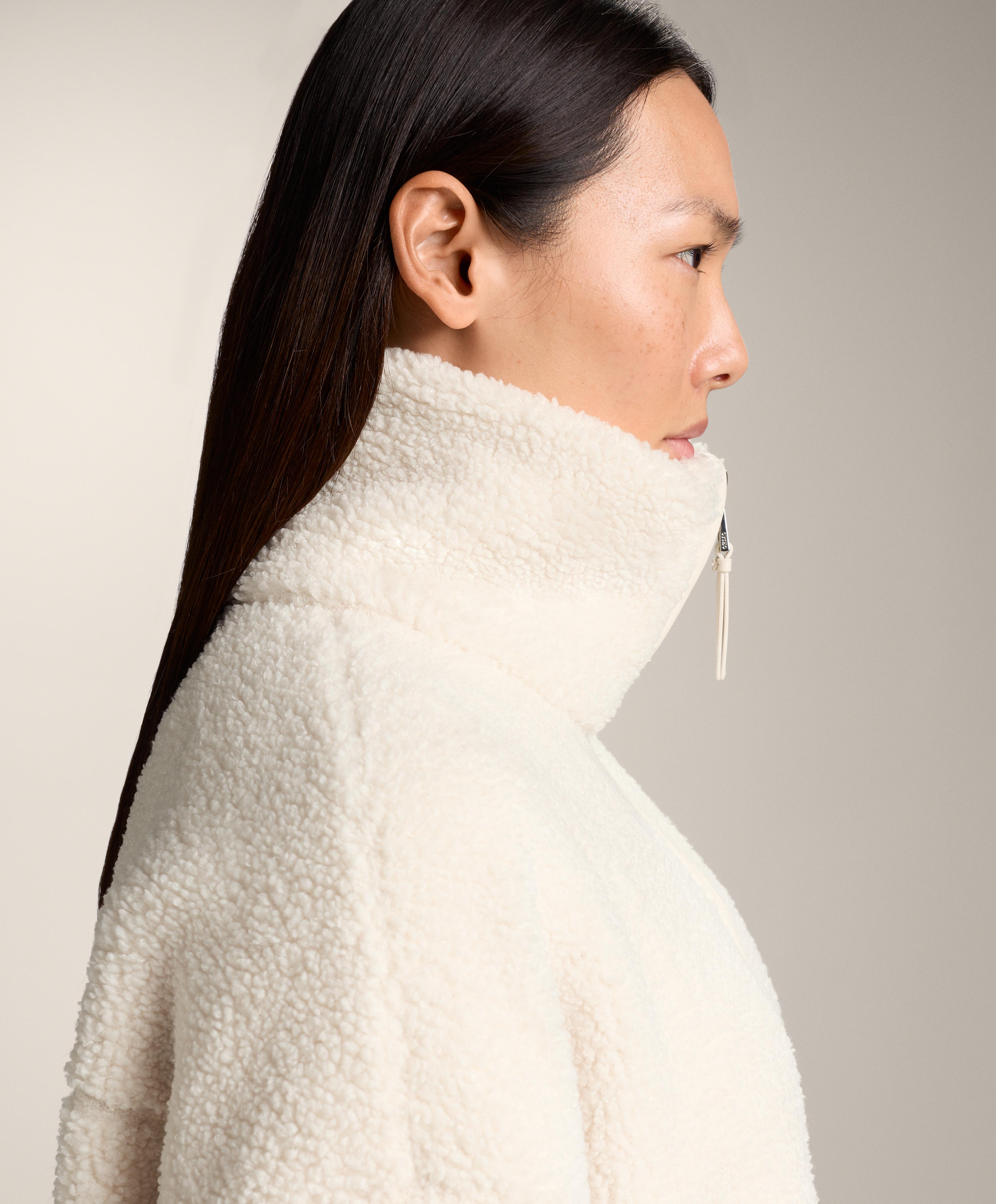 Oversize faux-shearling jacket — ECRU