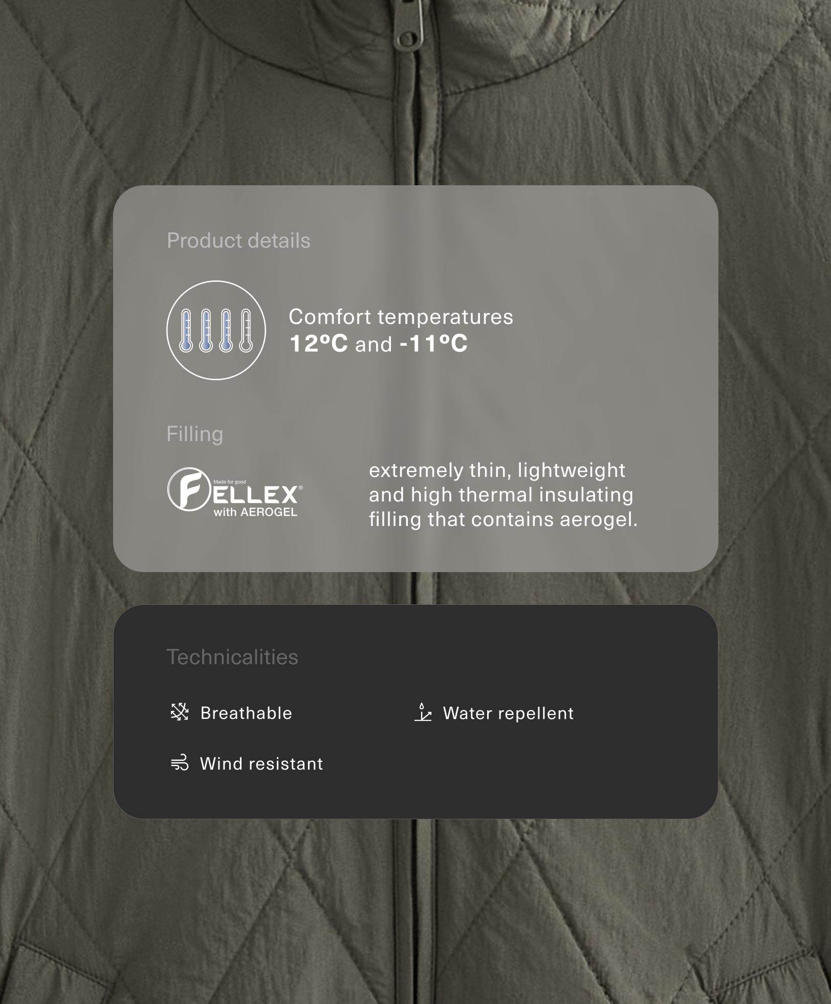 Water-repellent FELLEX® AEROGEL padded jacket