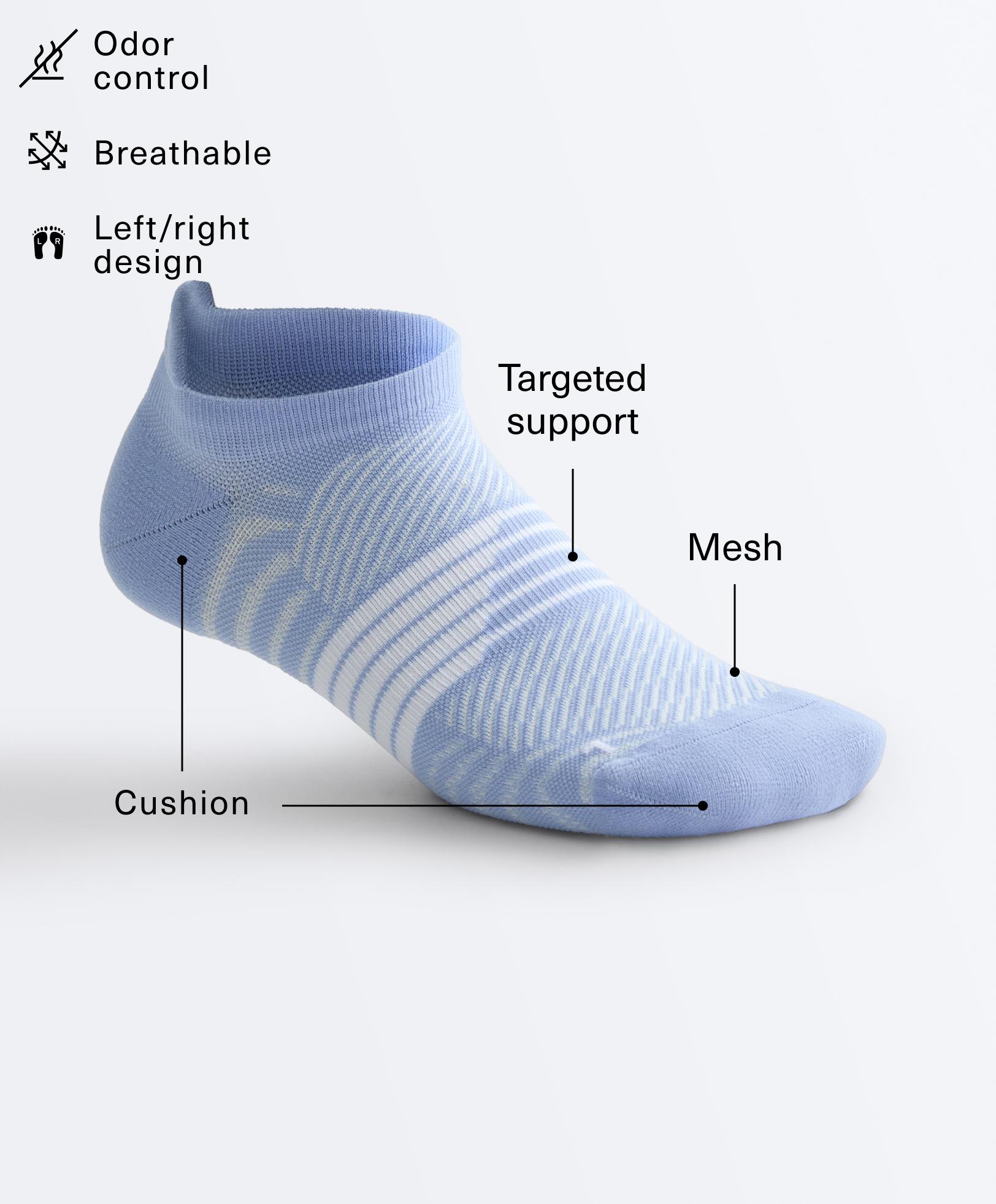 3 pairs of polyamide blend sports sneaker socks with heel tab — WASHED INDIGO