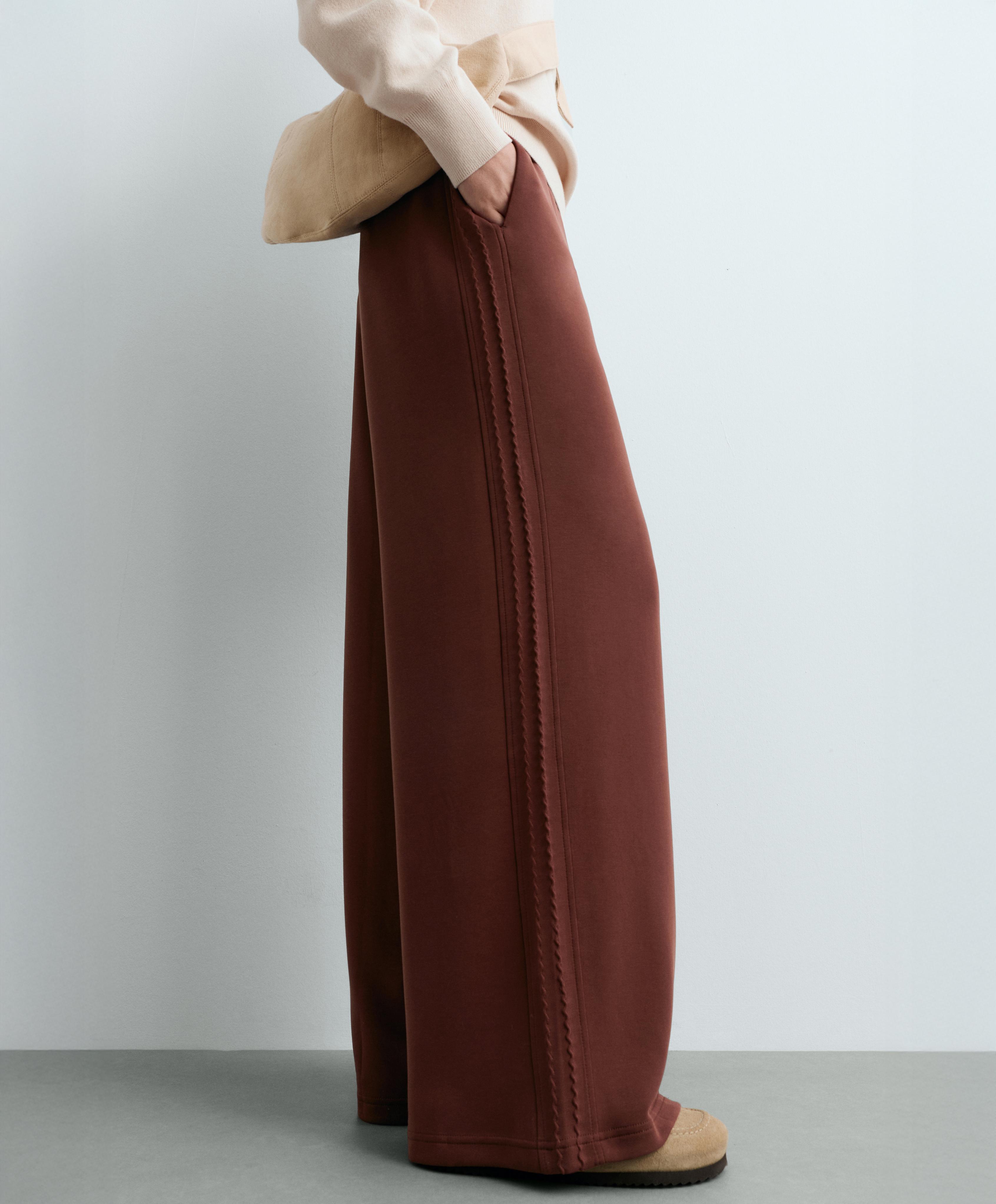 Straight-leg trousers with soft-touch modal — TERRACOTTA
