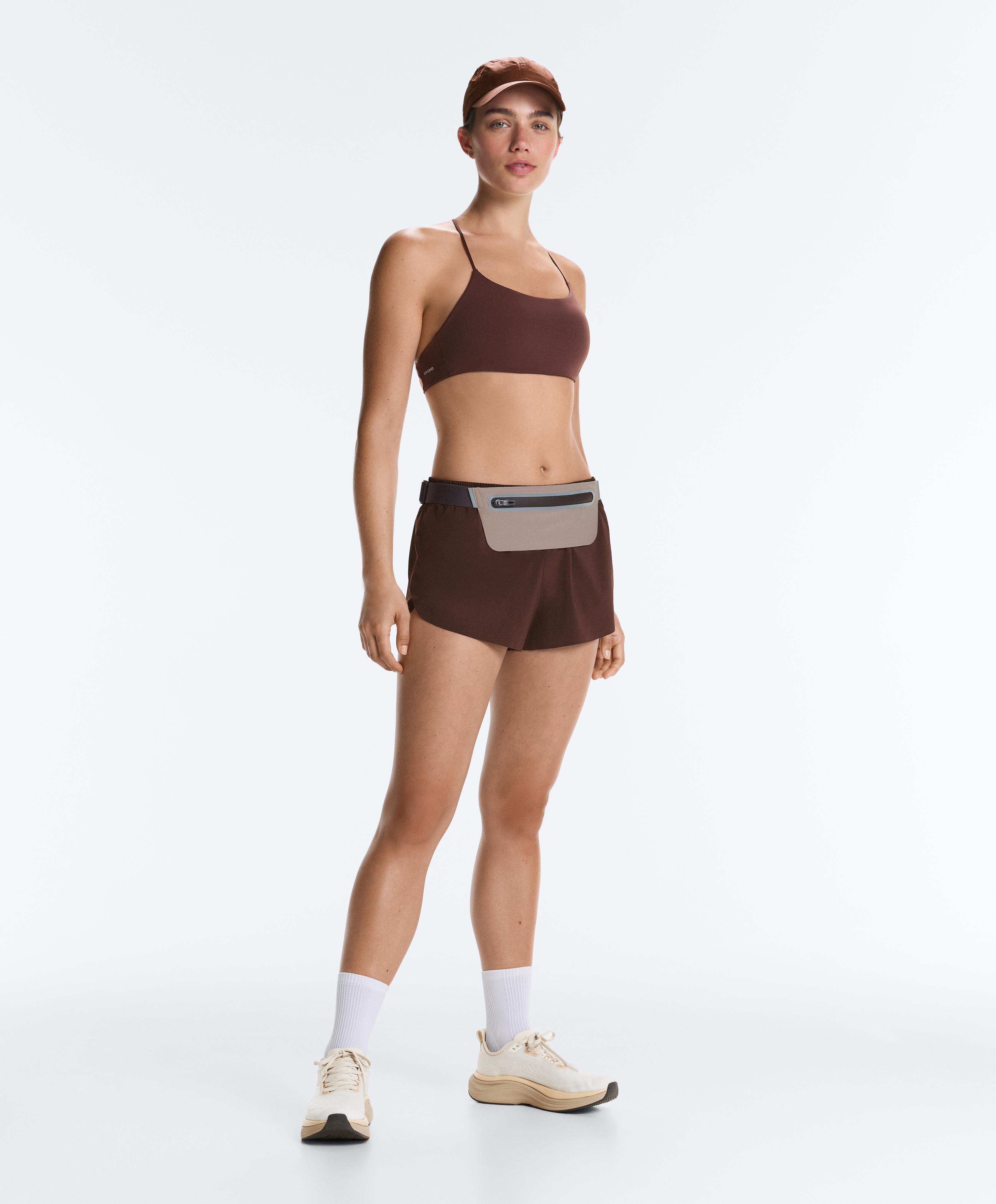 6cm low-rise technical shorts — CHOCOLATE