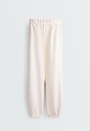 Relaxed Jogger trousers in modal Brushed fabric — PALE ECRU 6