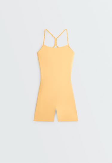 Comfortlux braided short jumpsuit — BURNT YELLOW 9