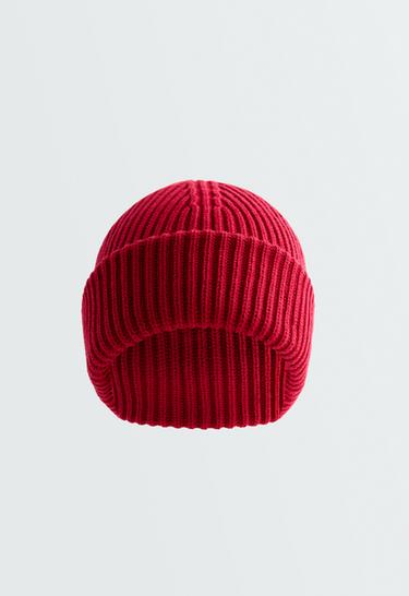 100% cotton ribbed beanie — CORDOVAN RED 1