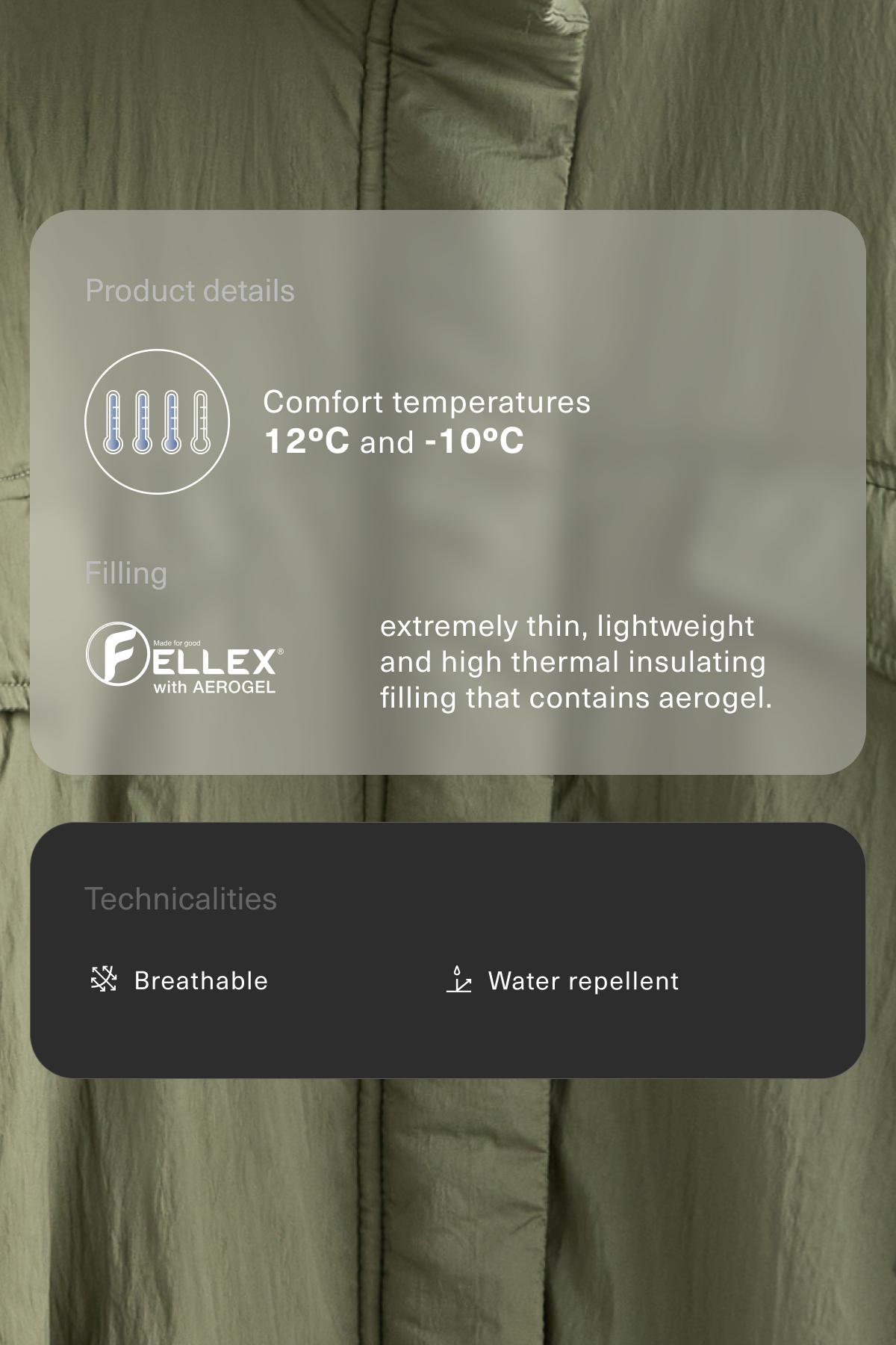 Water-repellent FELLEX® AEROGEL balloon jacket — KHAKI