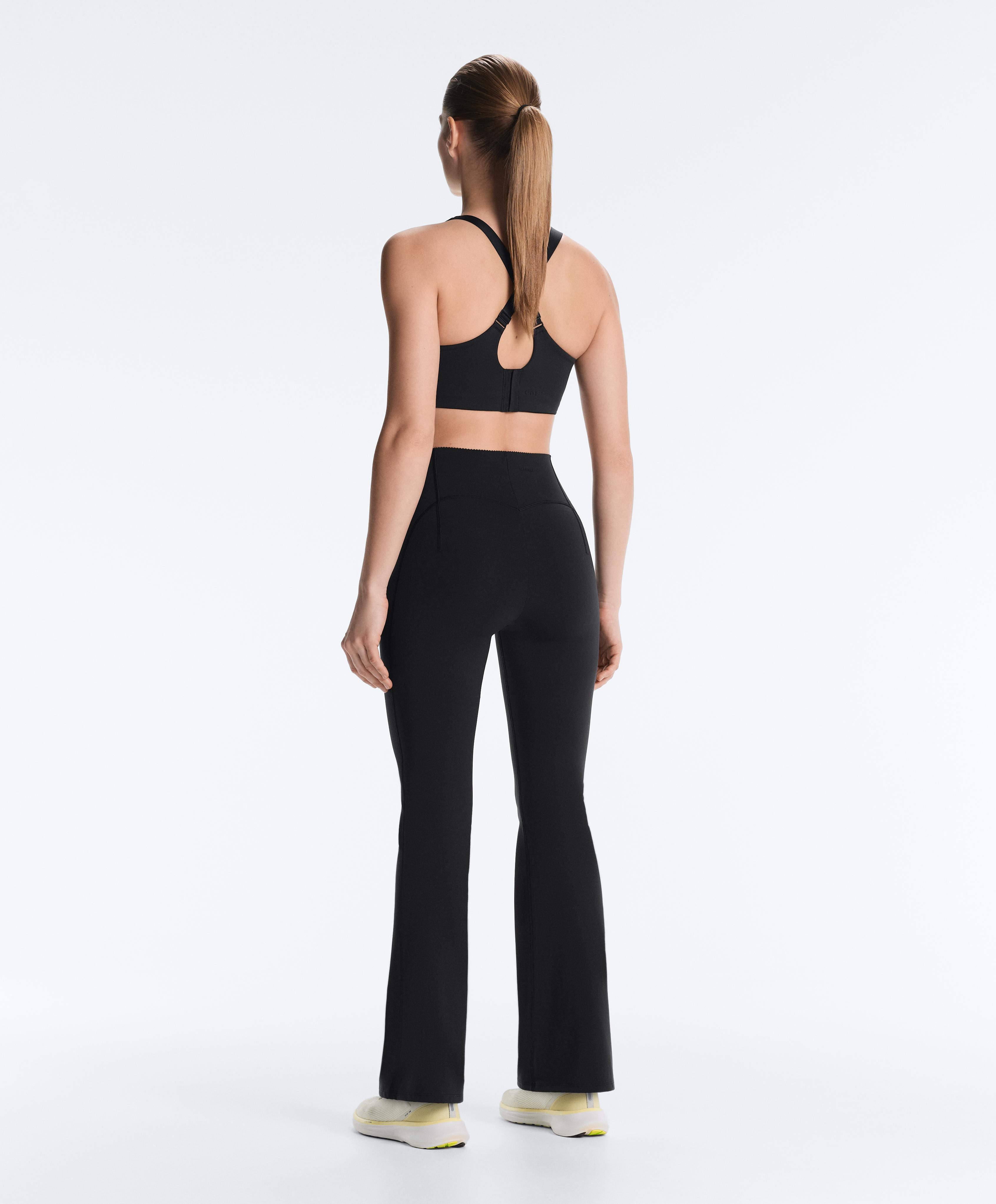 Black compressive raise up flare total look