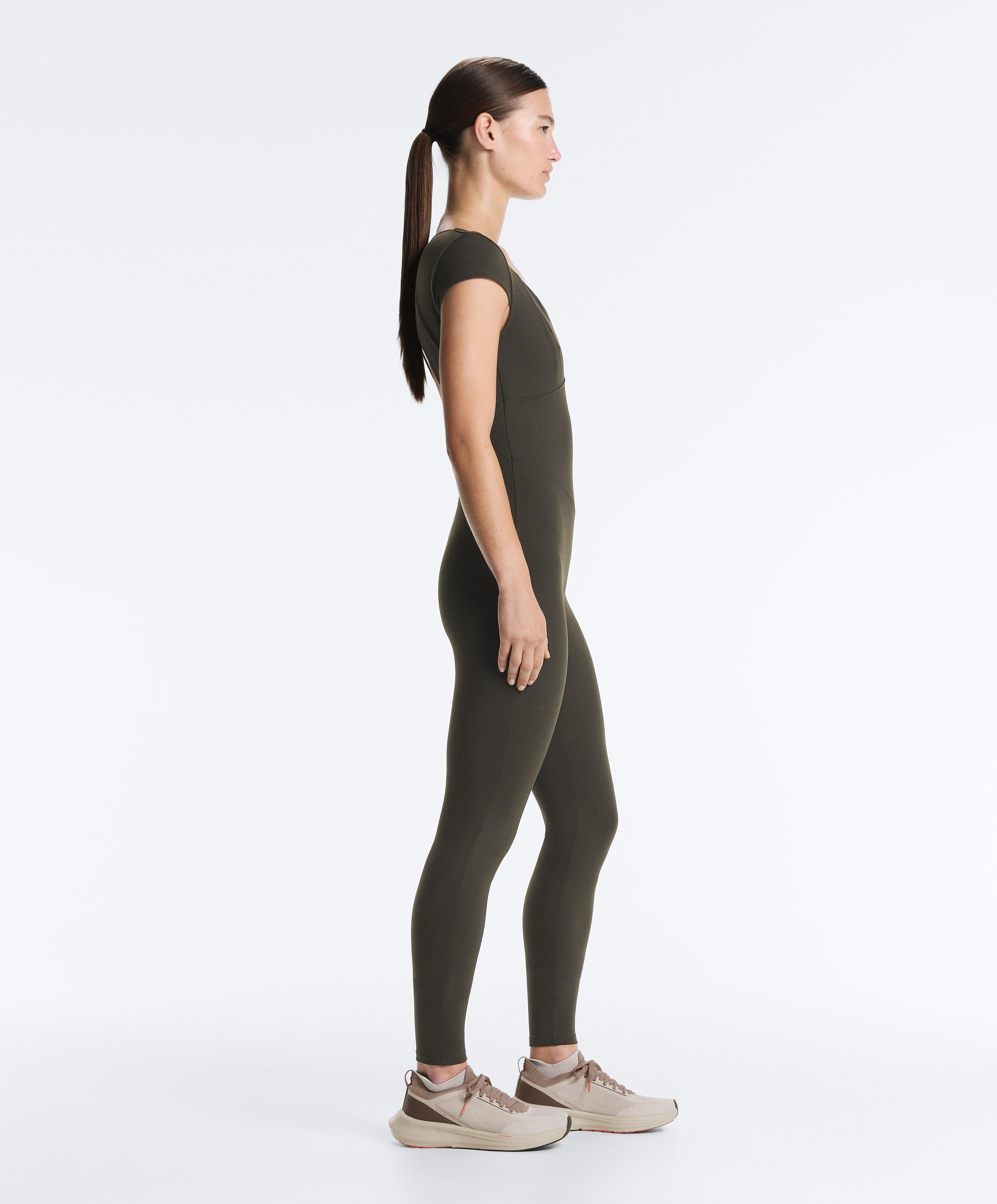 Evermove short-sleeve long jumpsuit — BROWN
