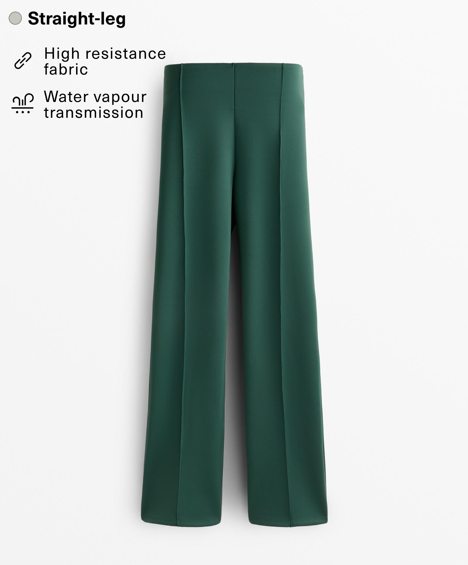 Neoprene-effect straight-leg trousers