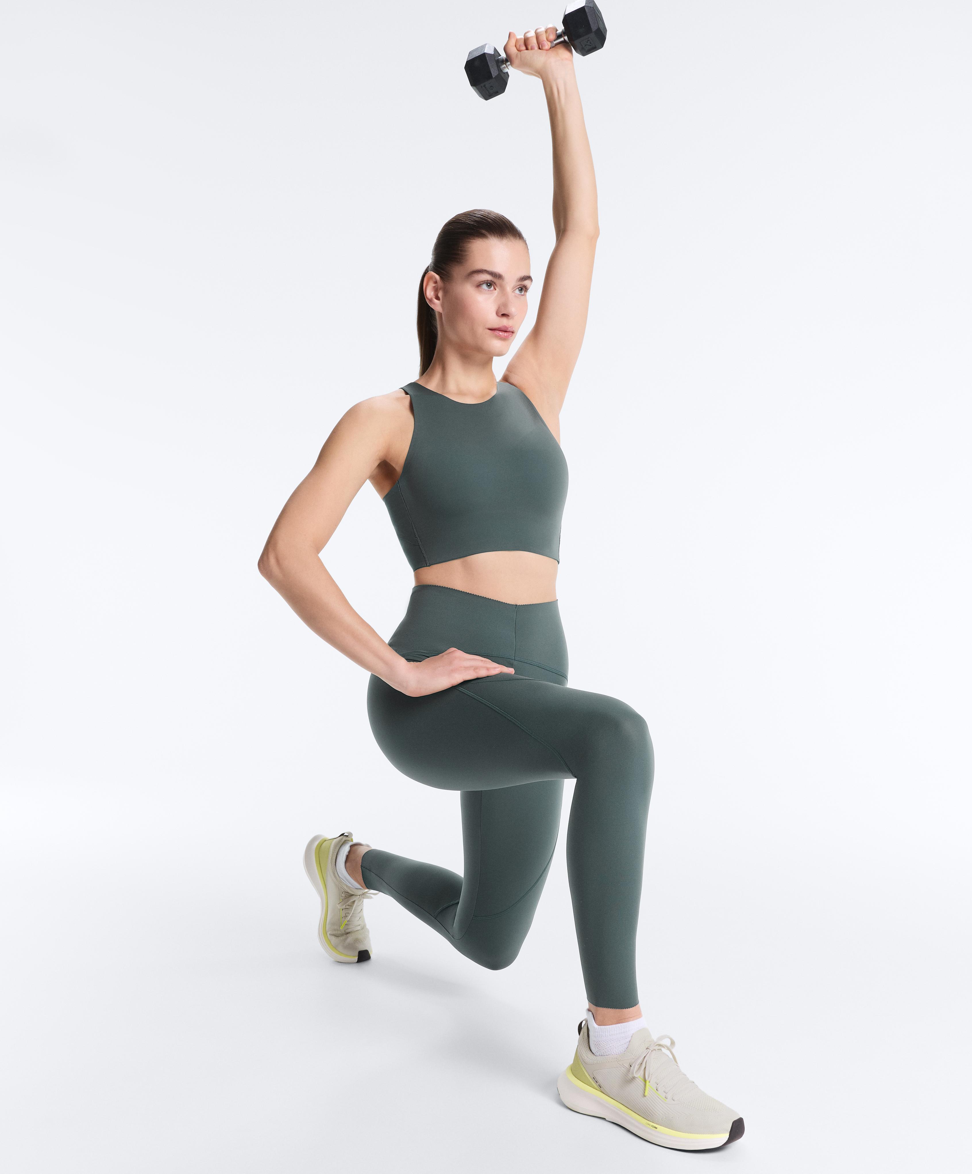 Light Touch crossover back tank top — DARK GREY-GREEN