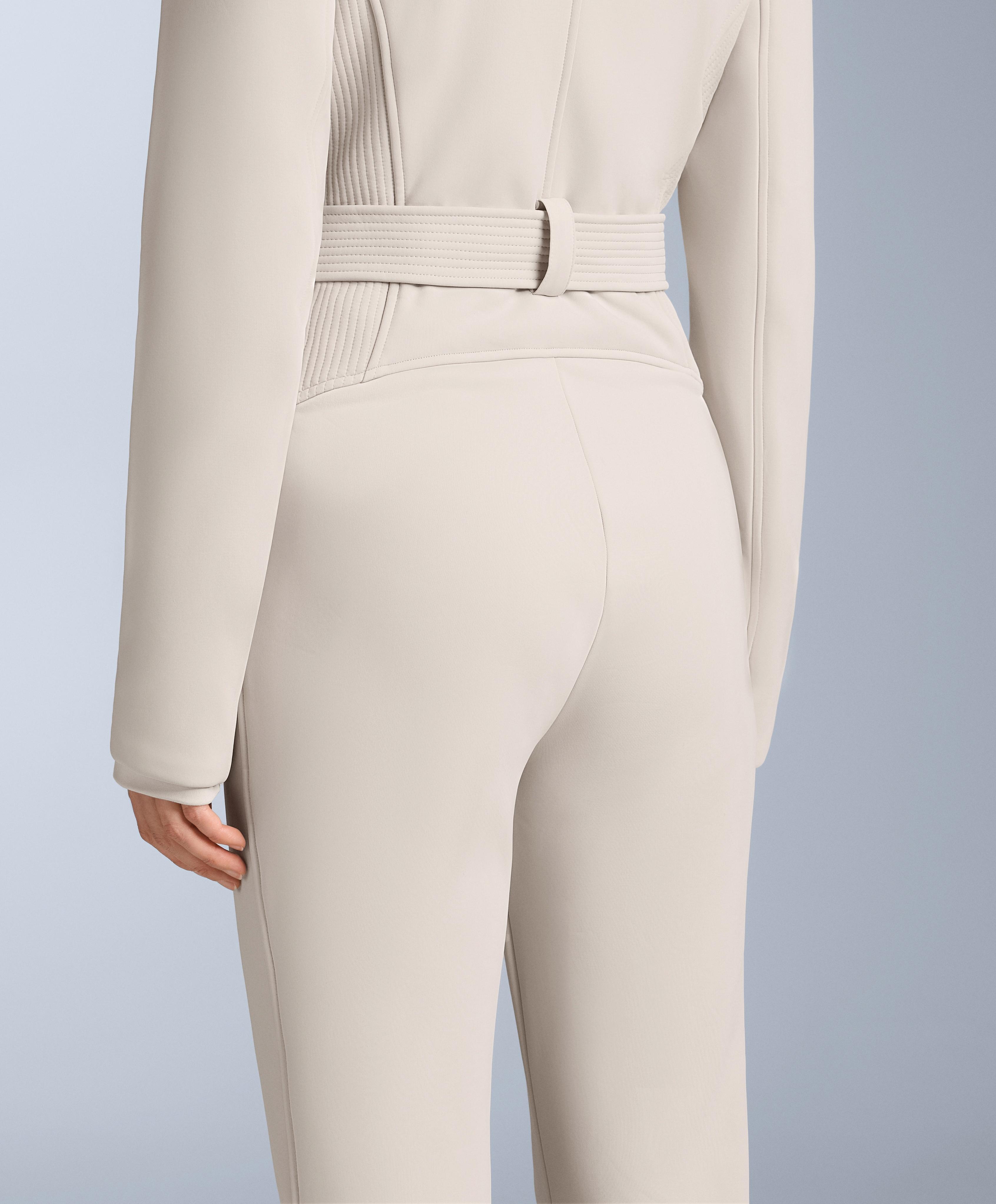 Water-resistant fitted stretch SKI jumpsuit — PALE MINK