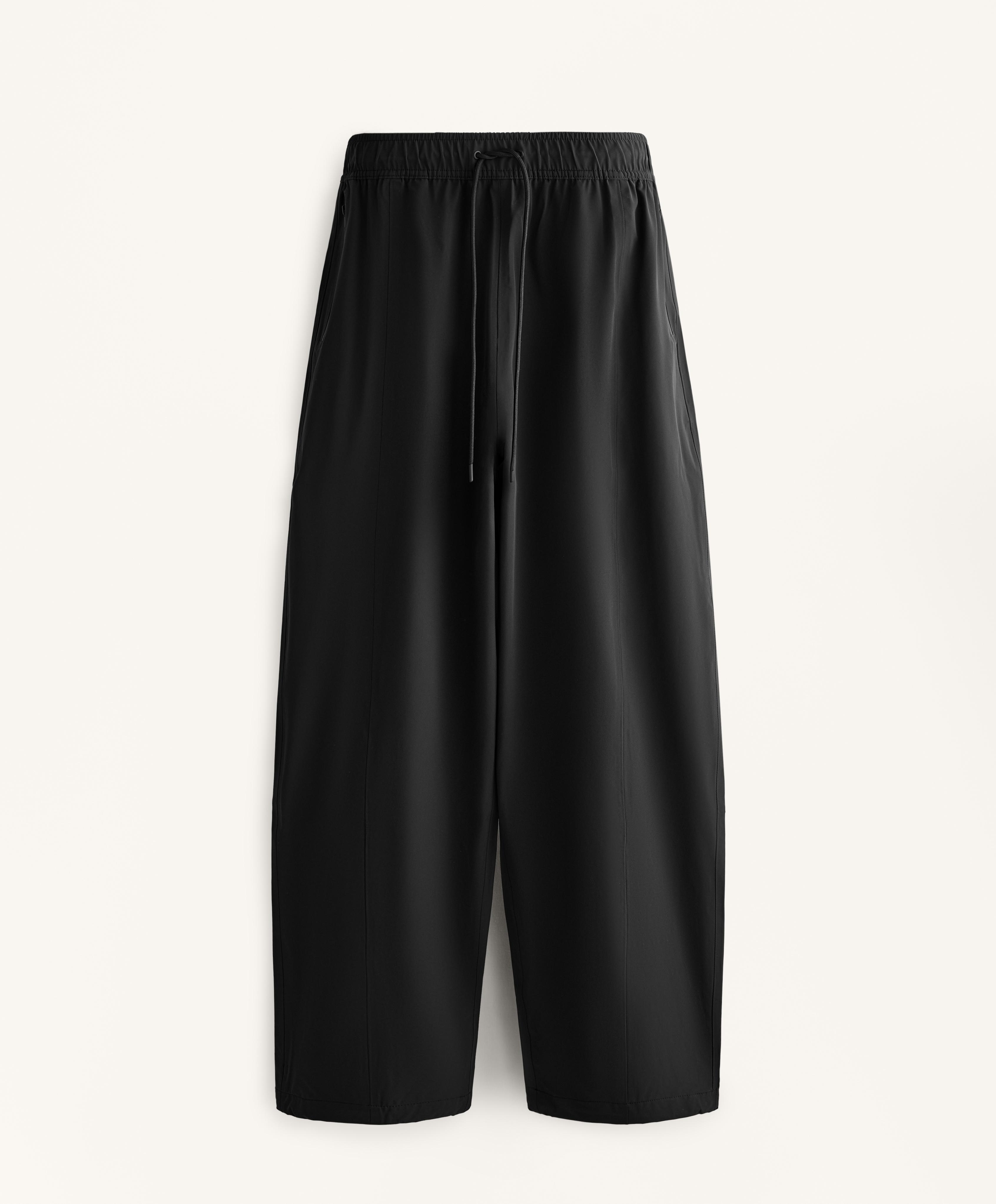 10k waterproof straight-leg trousers — BLACK