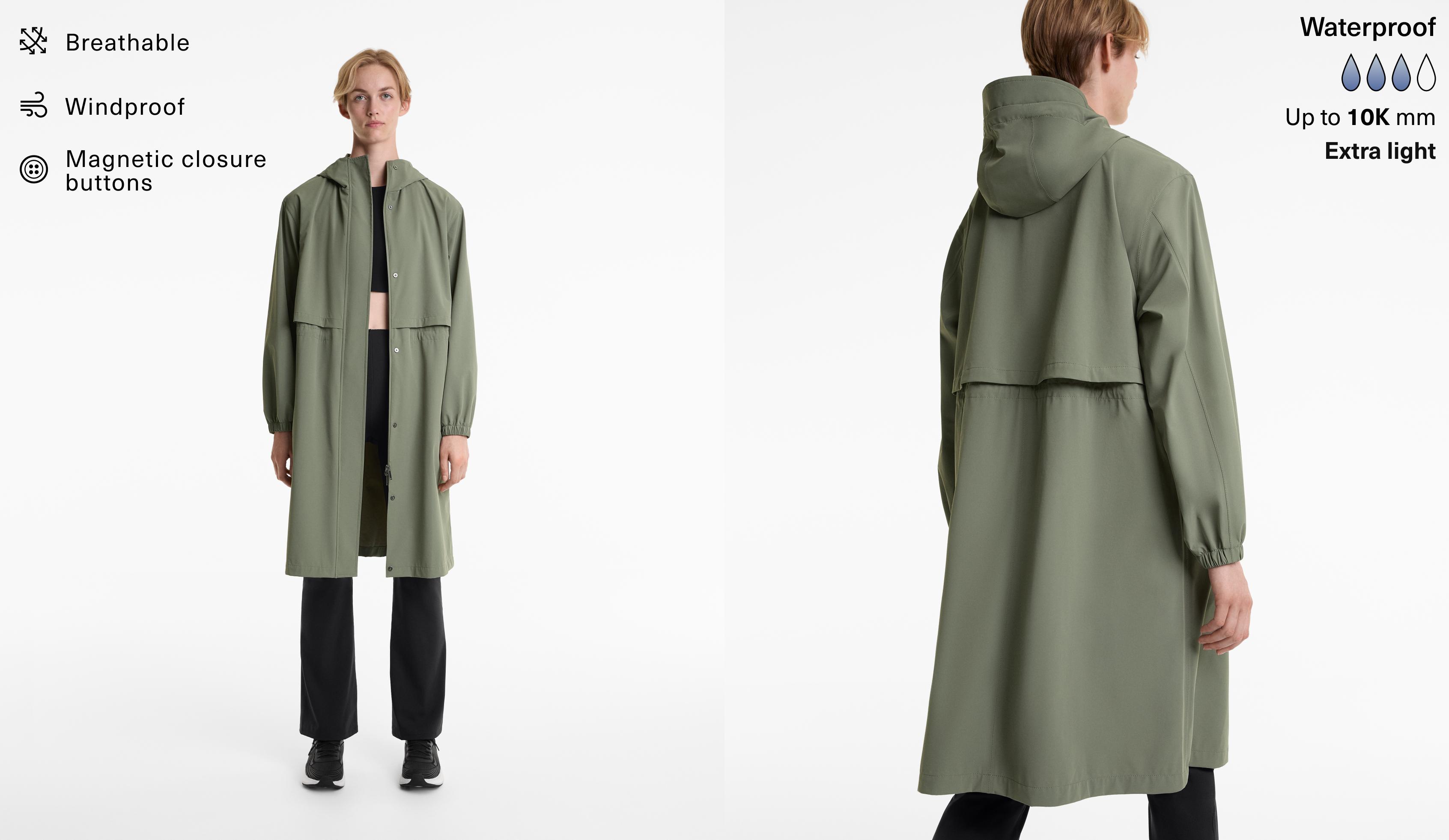 Veste longue extra légère imperméable 10 k