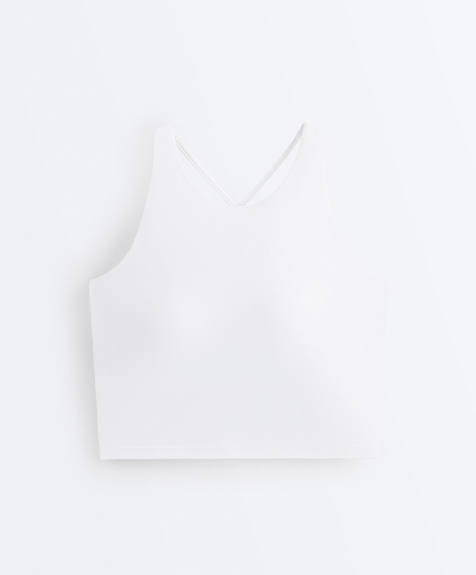 Comfortlux strappy tank top with cups — WHITE